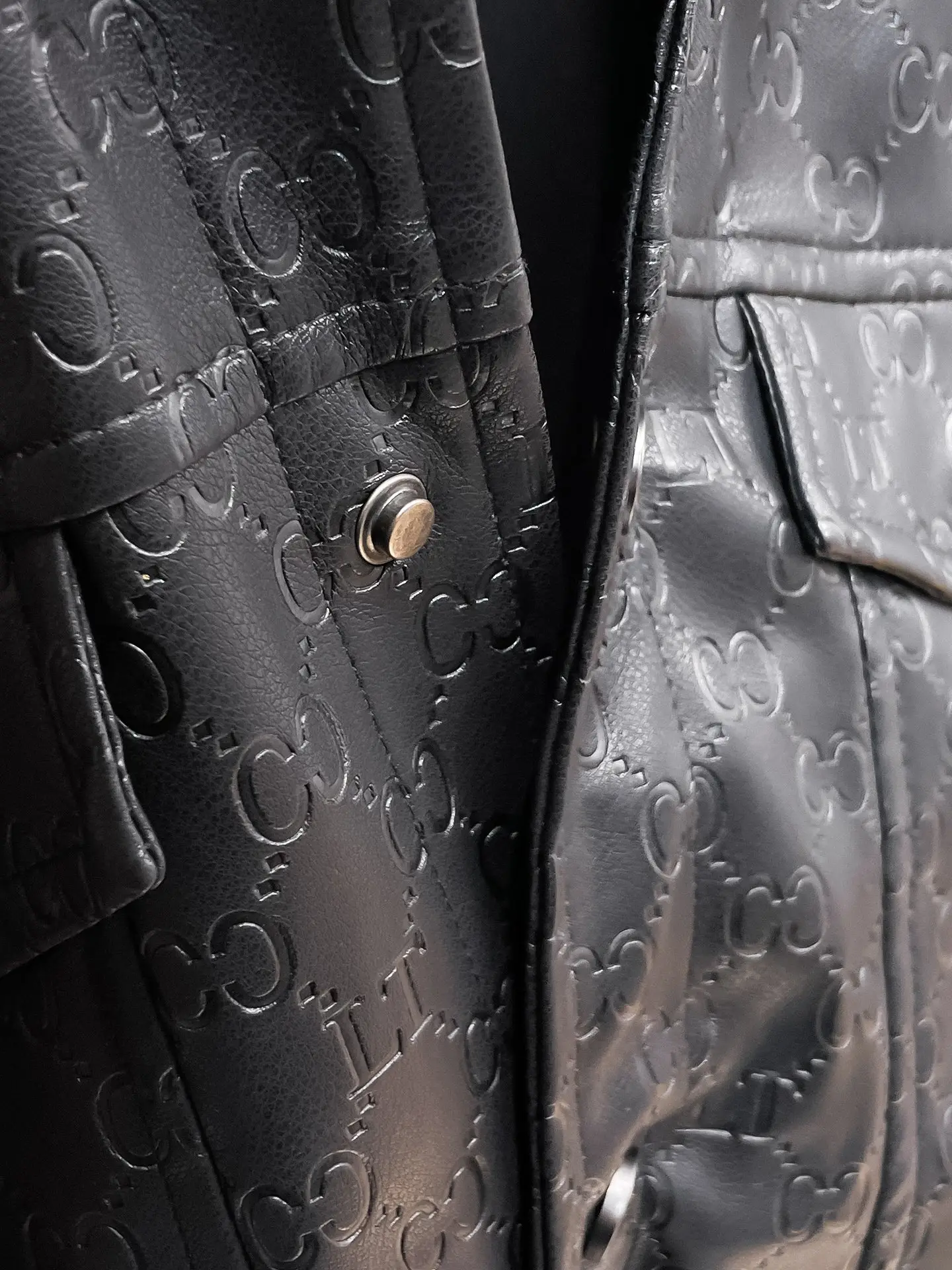 Embossed Monogram Leather Trucker Jacket D38014858 — view 7