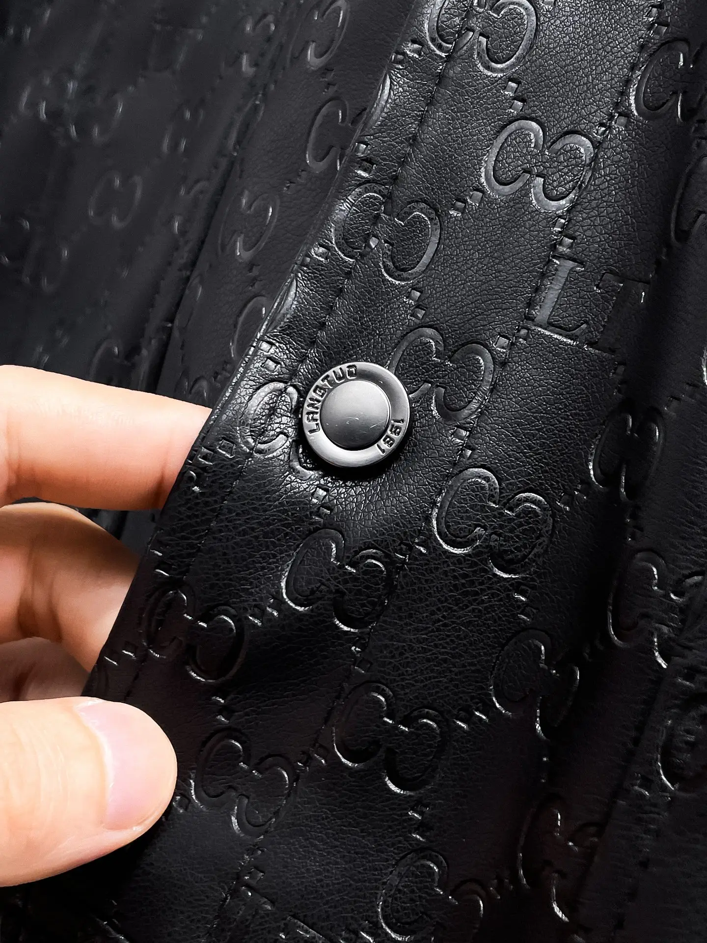 Embossed Monogram Leather Trucker Jacket D38014858 — view 8