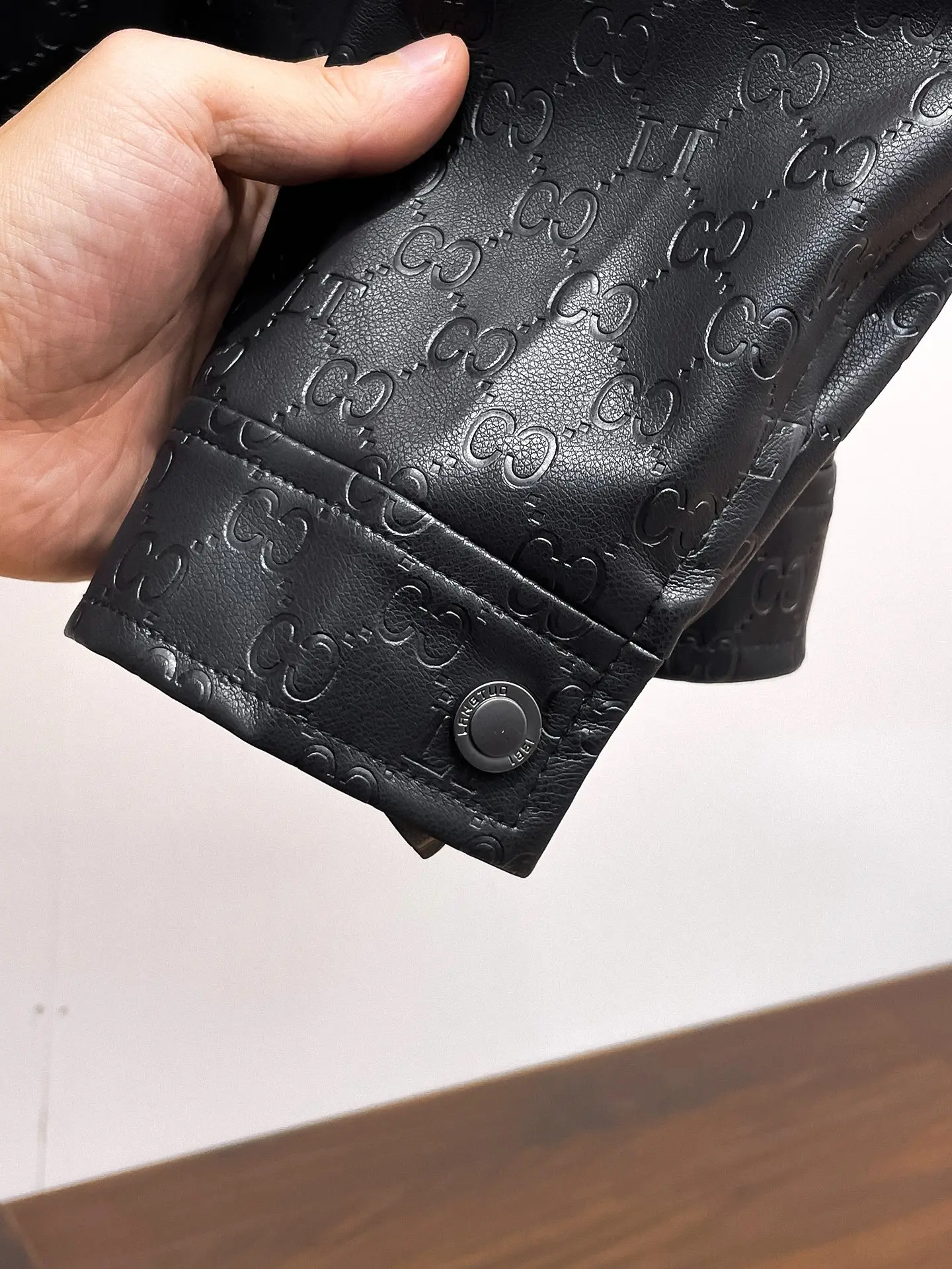 Embossed Monogram Leather Trucker Jacket D38014858 — view 9