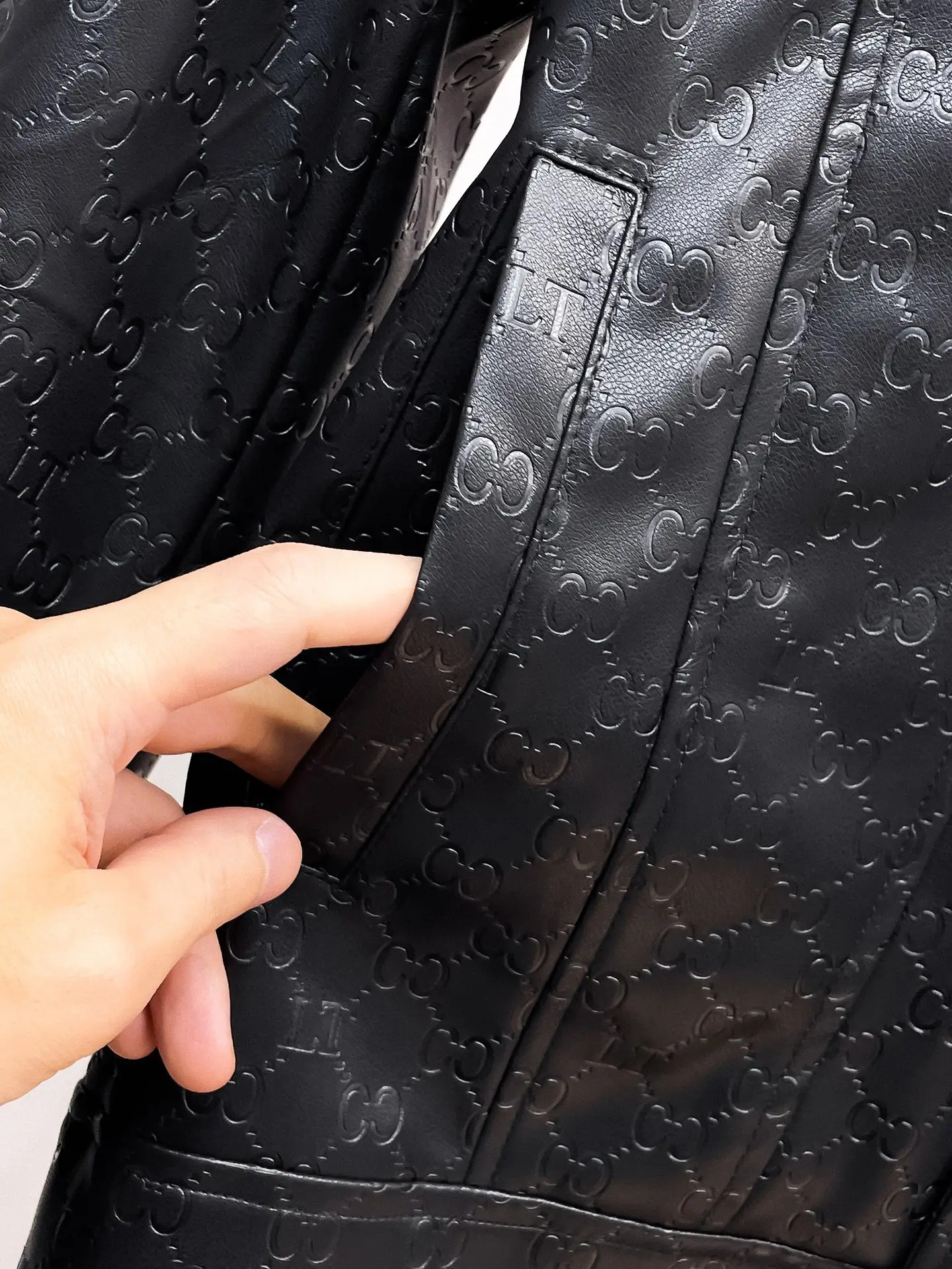 Embossed Monogram Leather Trucker Jacket D38014858 — view 10
