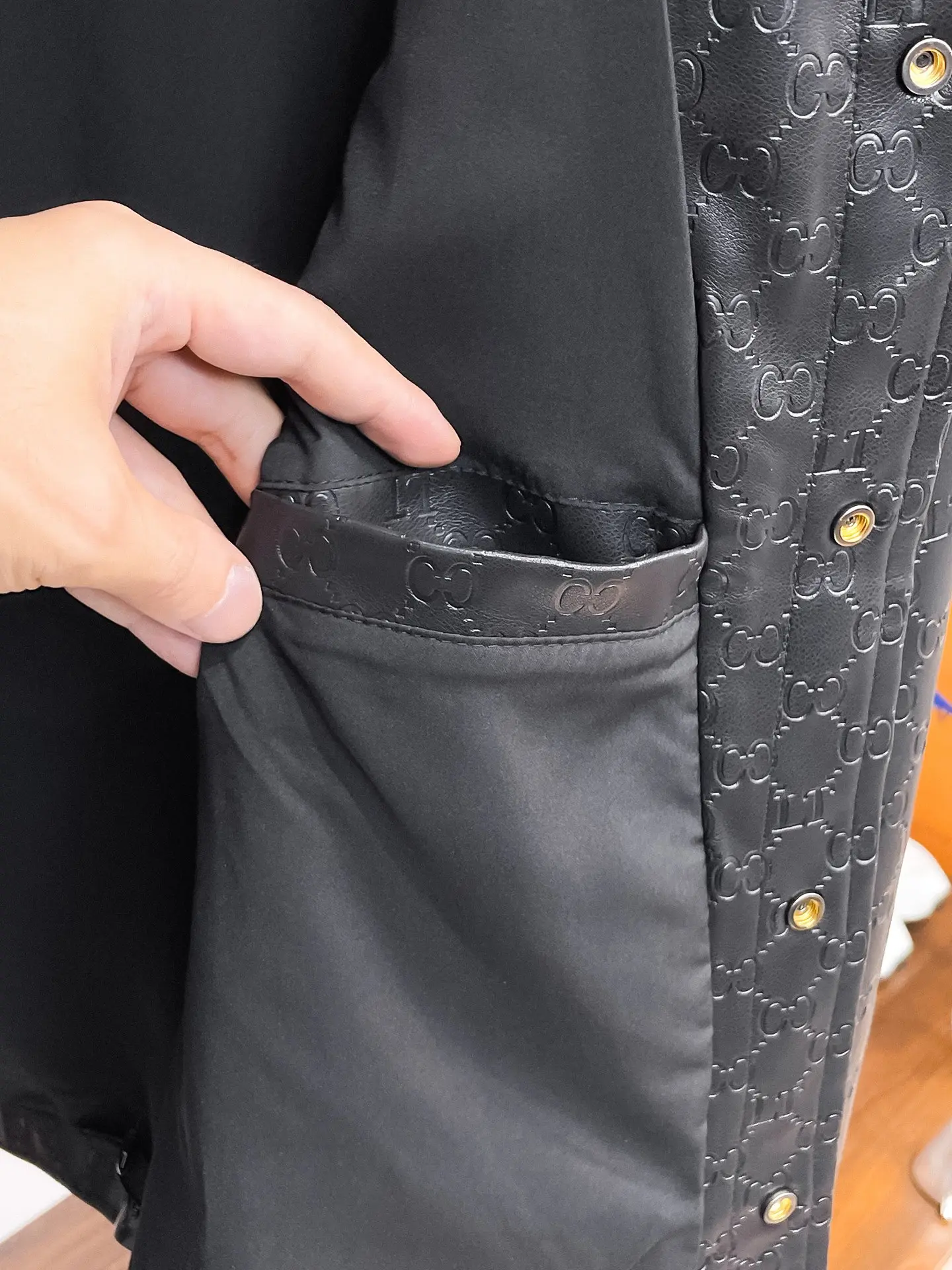 Embossed Monogram Leather Trucker Jacket D38014858 — view 11