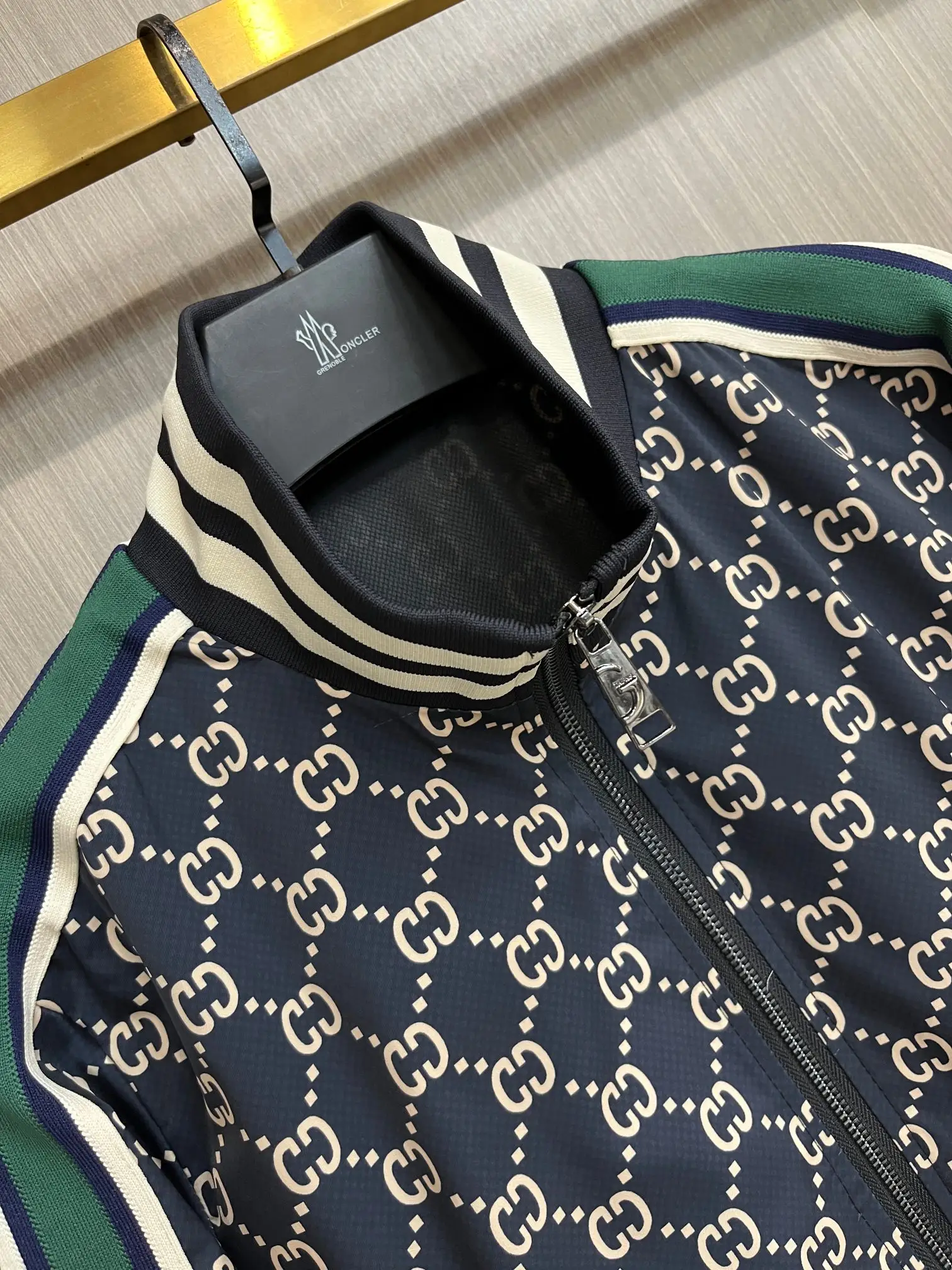 Monogram Print Zip-Up Track Jacket D38014720 — view 3