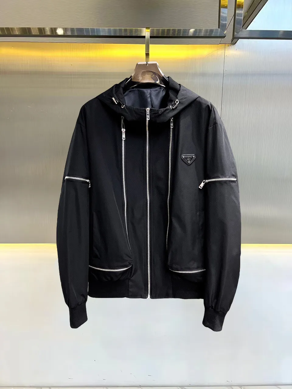 Multi-Zip Hooded Shell Jacket D38015132