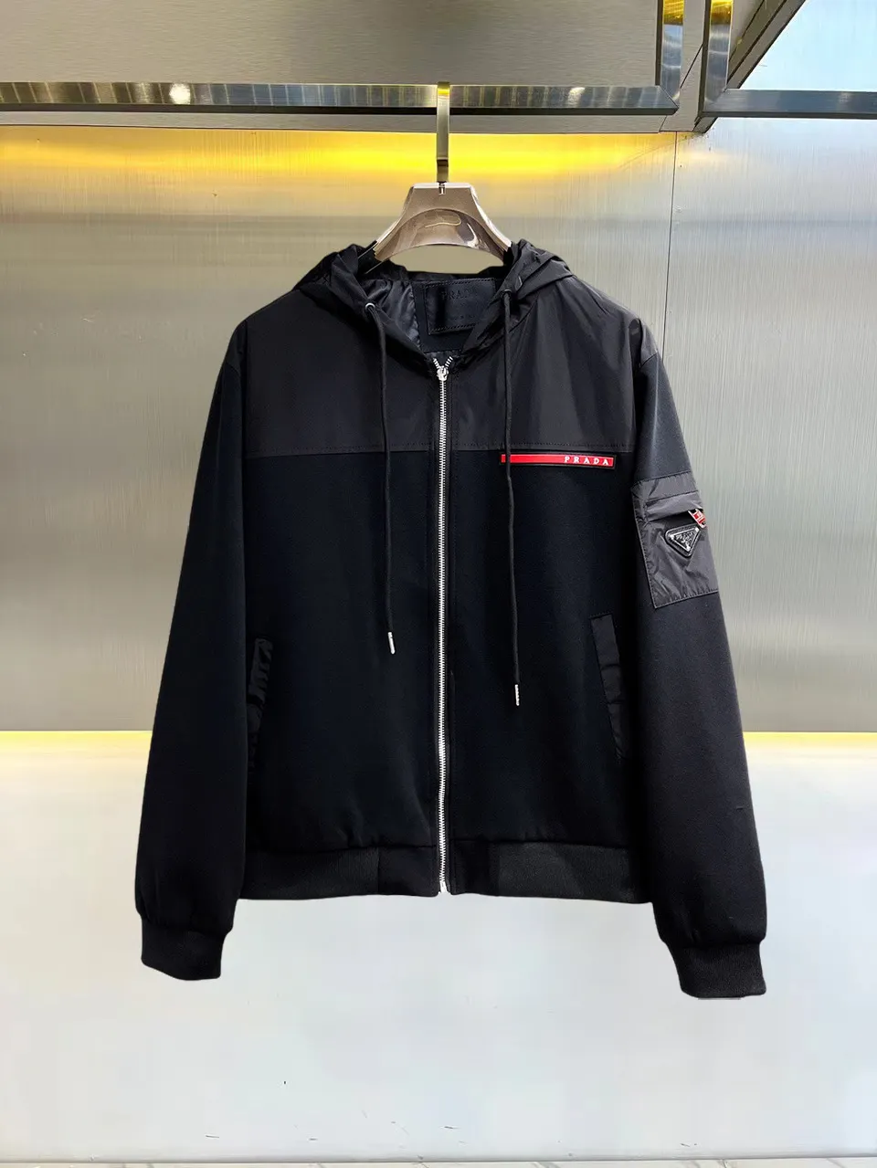 Hooded Technical Fabric Jacket D38015104