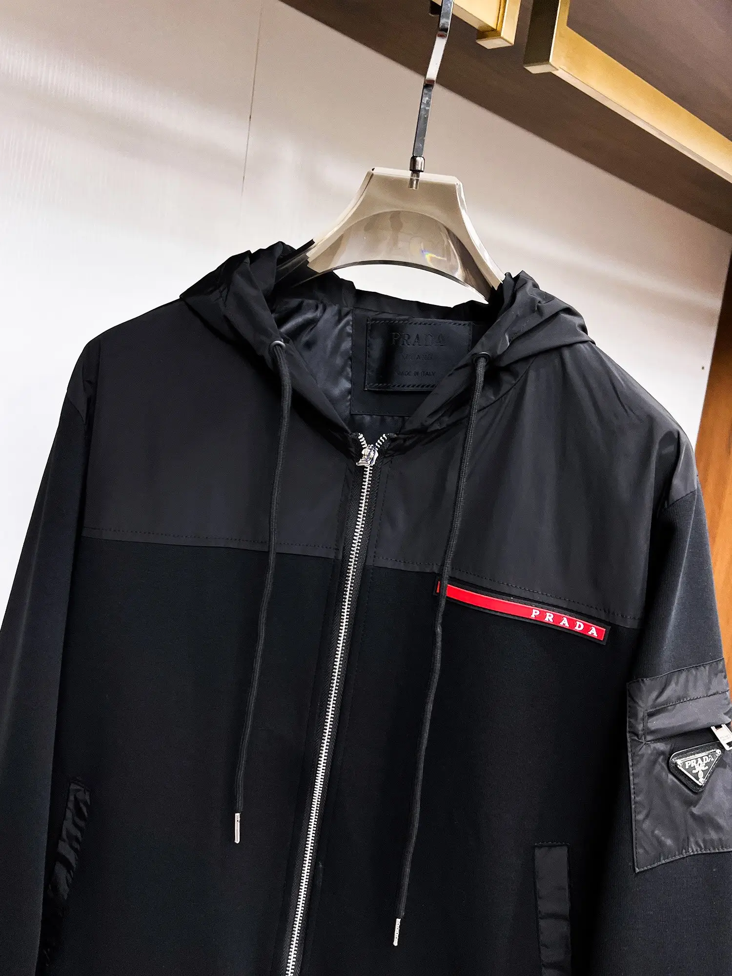 Hooded Technical Fabric Jacket D38015104 — view 4