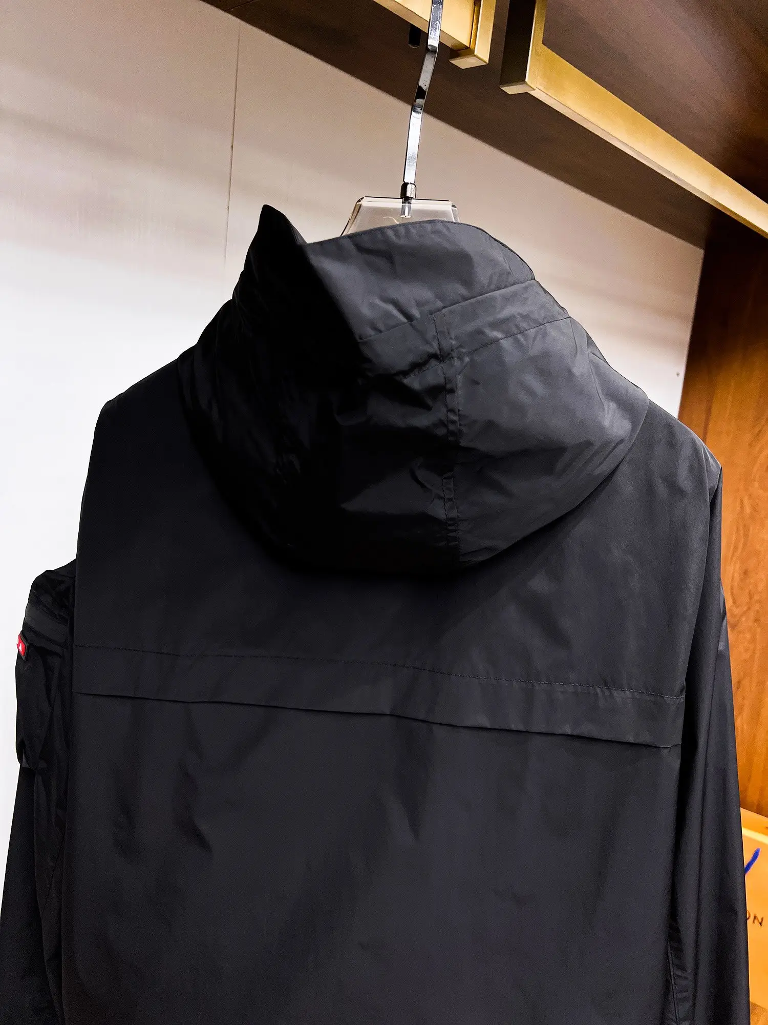 Hooded Nylon Zip-Up Jacket with Arm Pocket D38015109 — view 13