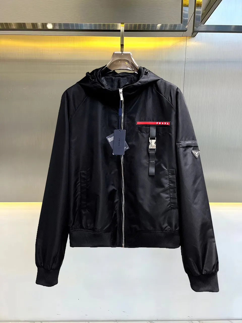 Hooded Nylon Gabardine Jacket D38015119