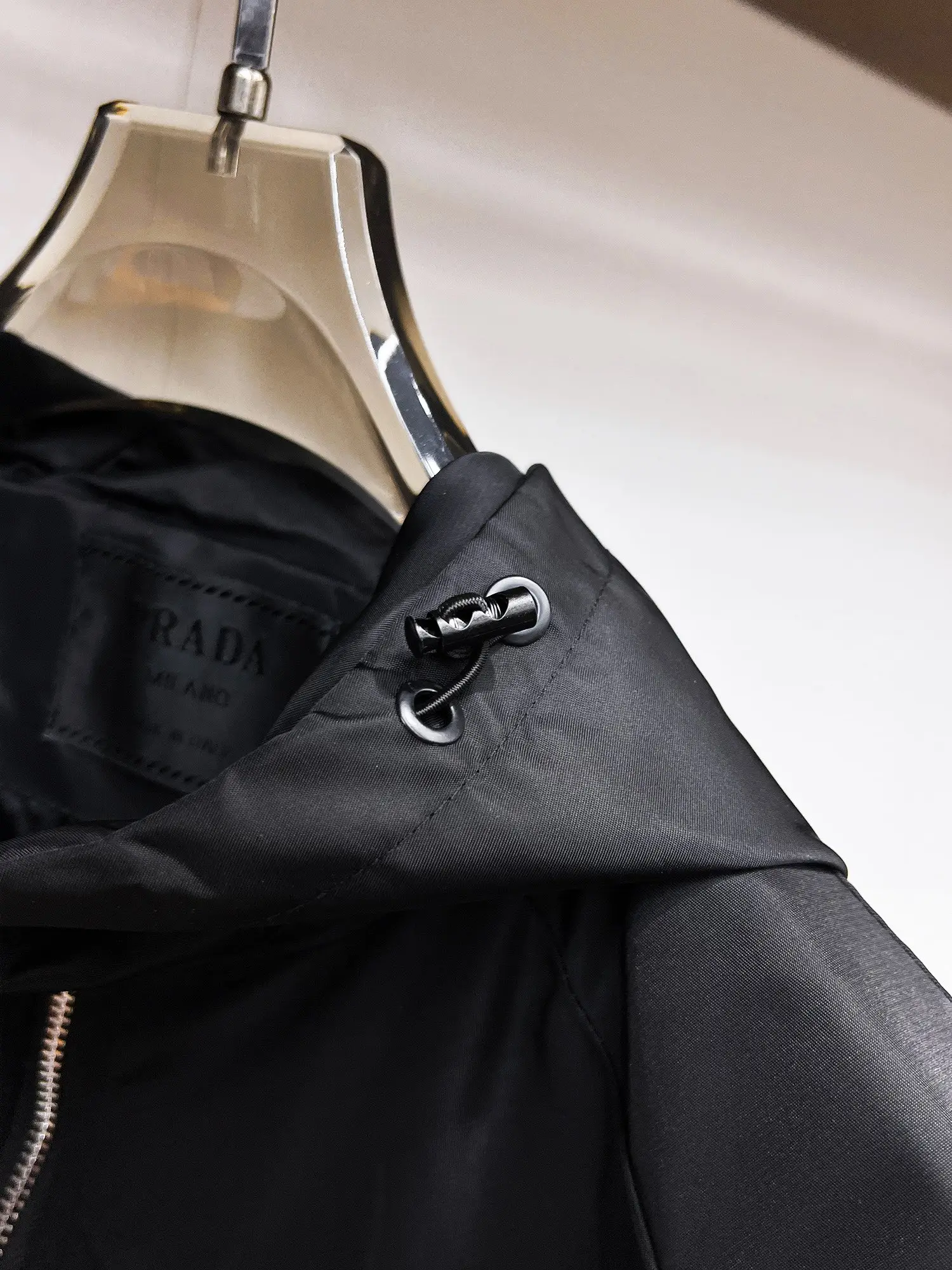 Hooded Nylon Gabardine Jacket D38015119 — view 10