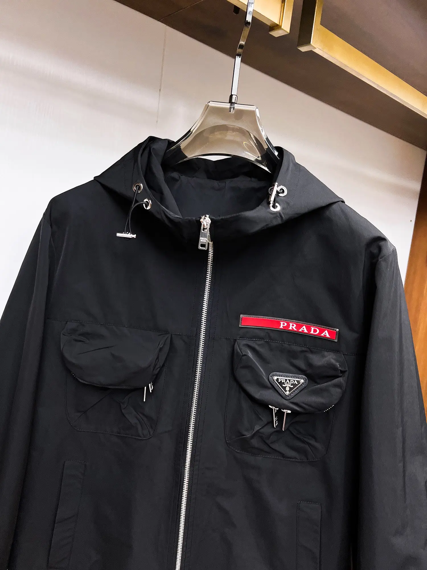 Logo-Appliquéd Hooded Shell Jacket D38015137 — view 4
