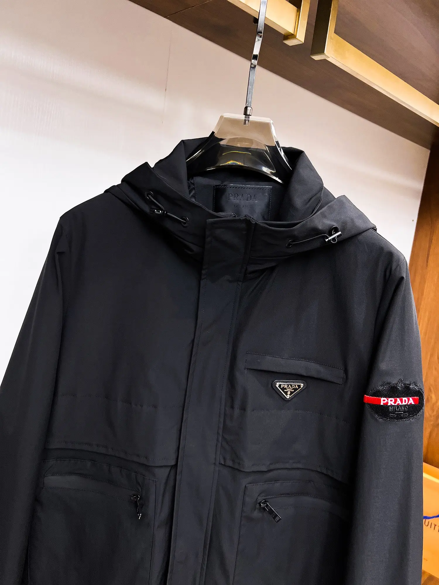 Hooded Technical Fabric Jacket D38015122 — view 4