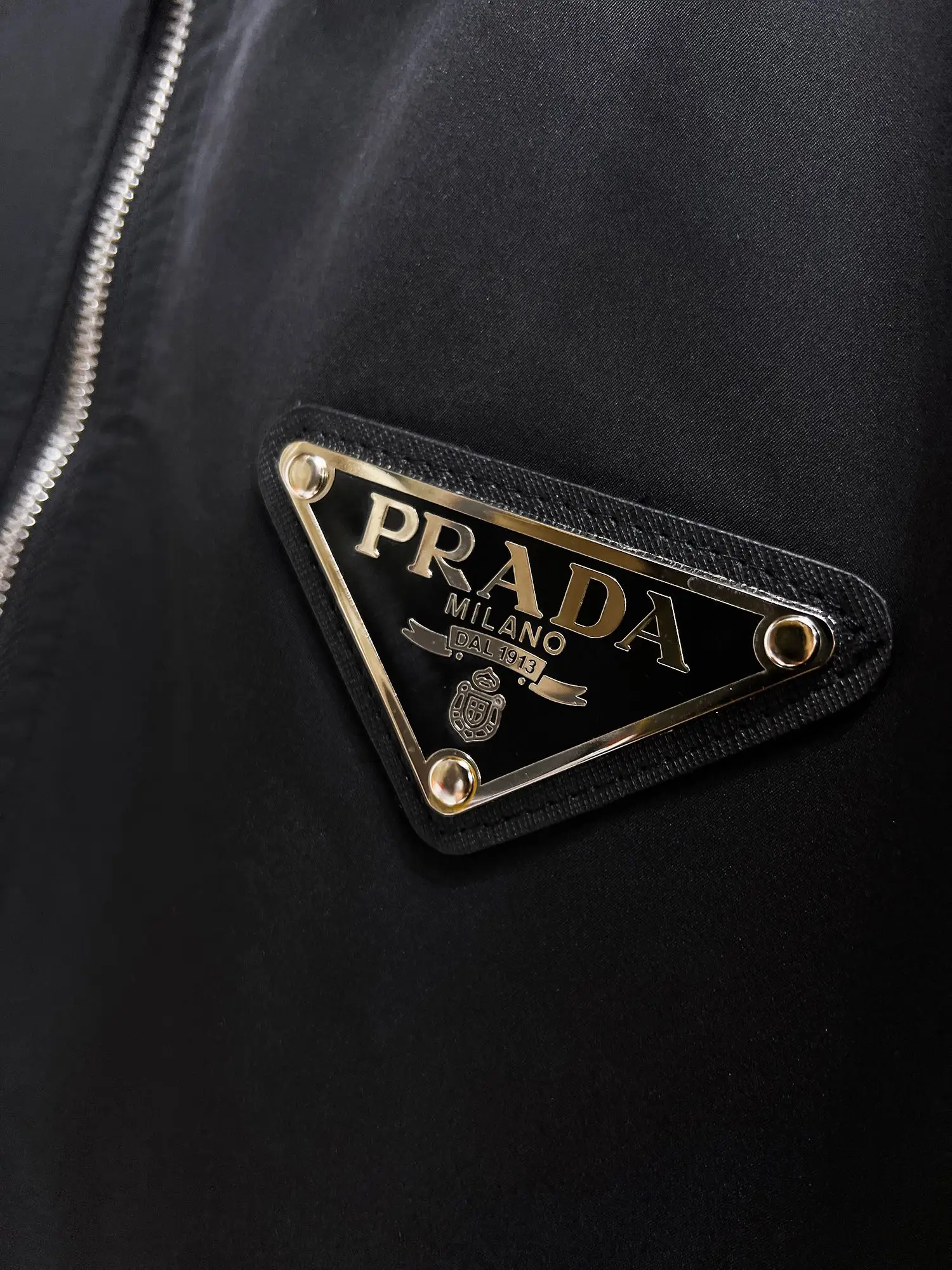 Logo-Appliqué Zip-Up Harrington Jacket D38015140 — view 4