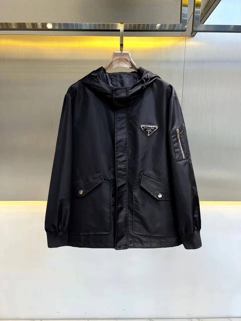Logo-Appliquéd Hooded Shell Jacket D38015115