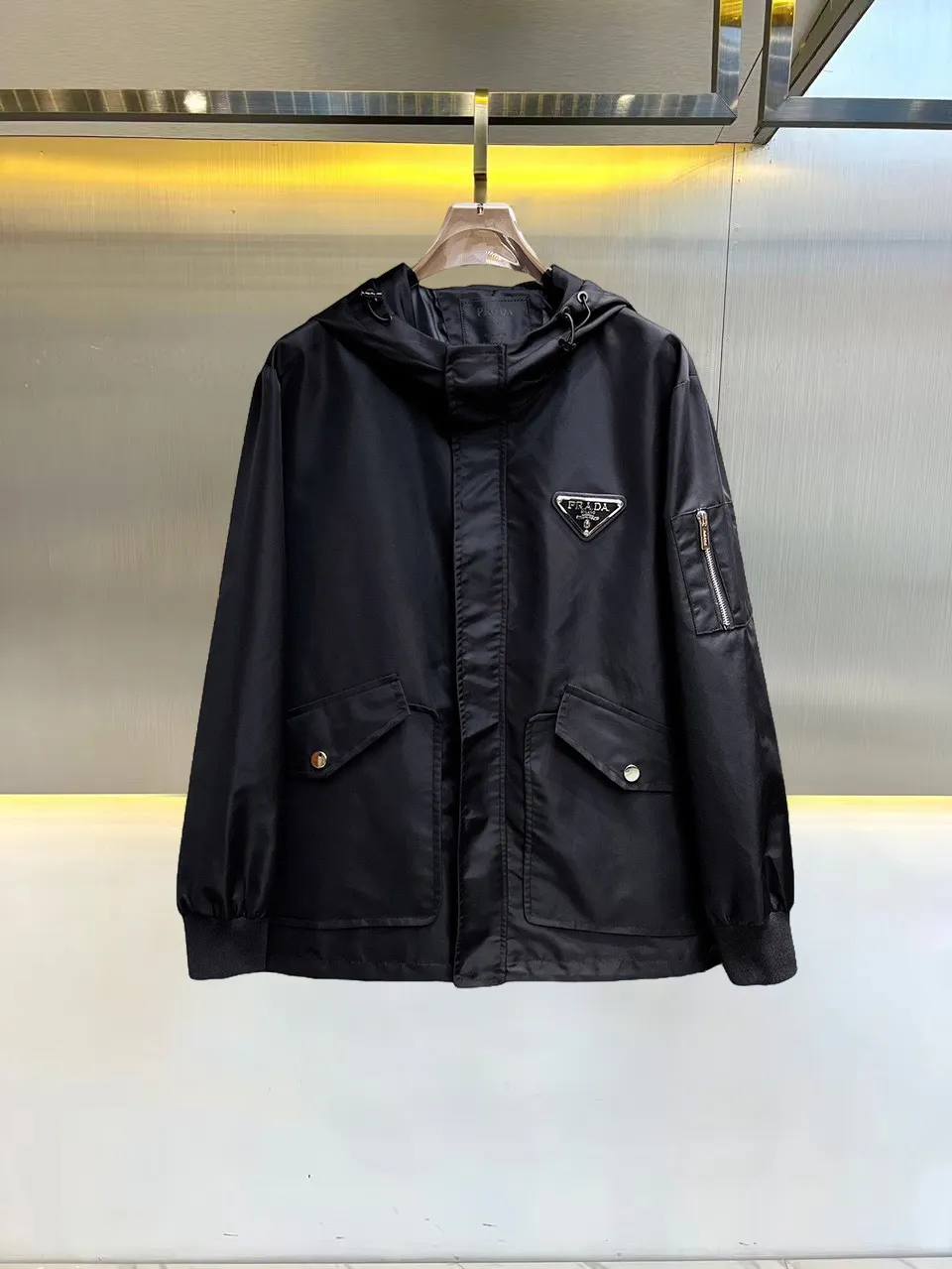 Logo-Appliquéd Hooded Shell Jacket D38015115