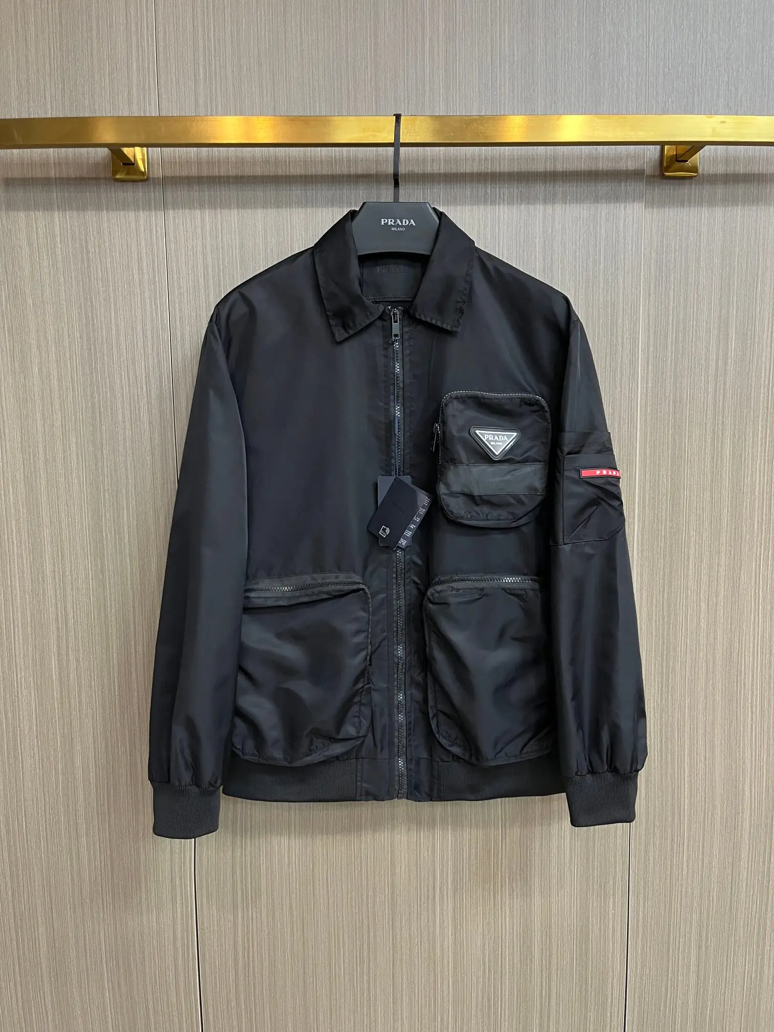 Logo-Appliquéd Shell Zip-Up Jacket D38014806