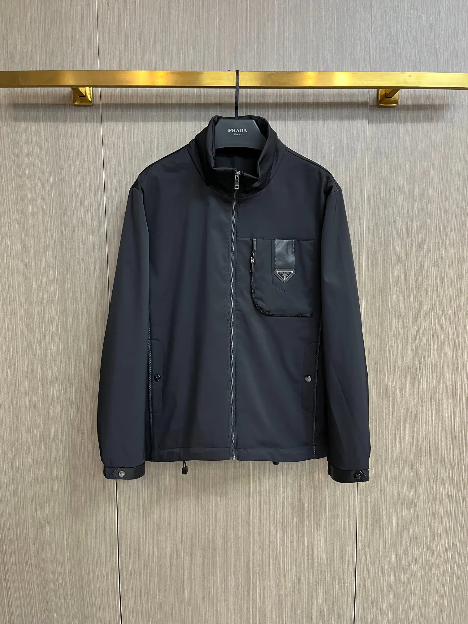 Logo-Plaque Zip-Up Jacket with Packable Hood D38014693
