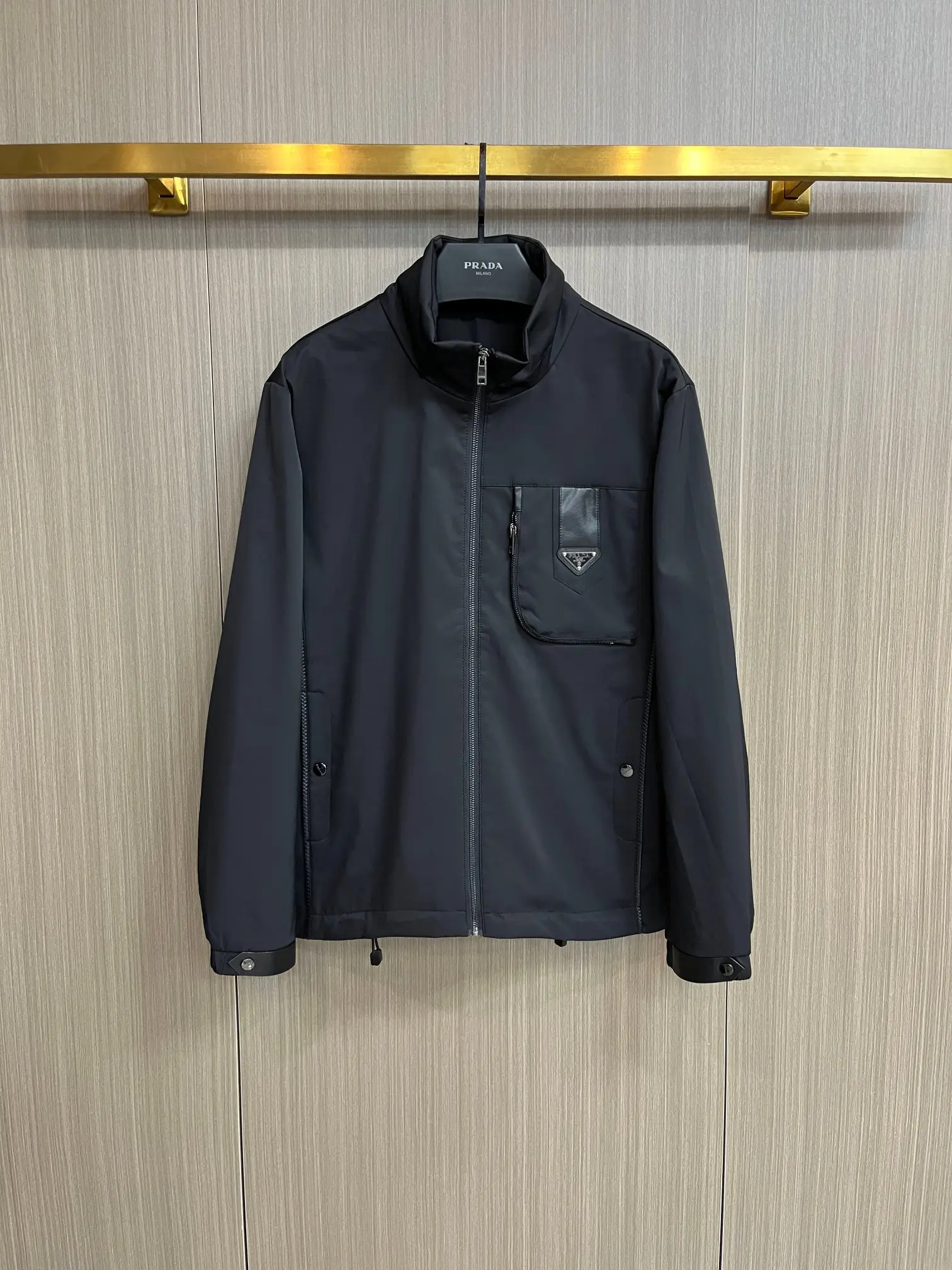 Logo-Plaque Zip-Up Jacket with Packable Hood D38014693