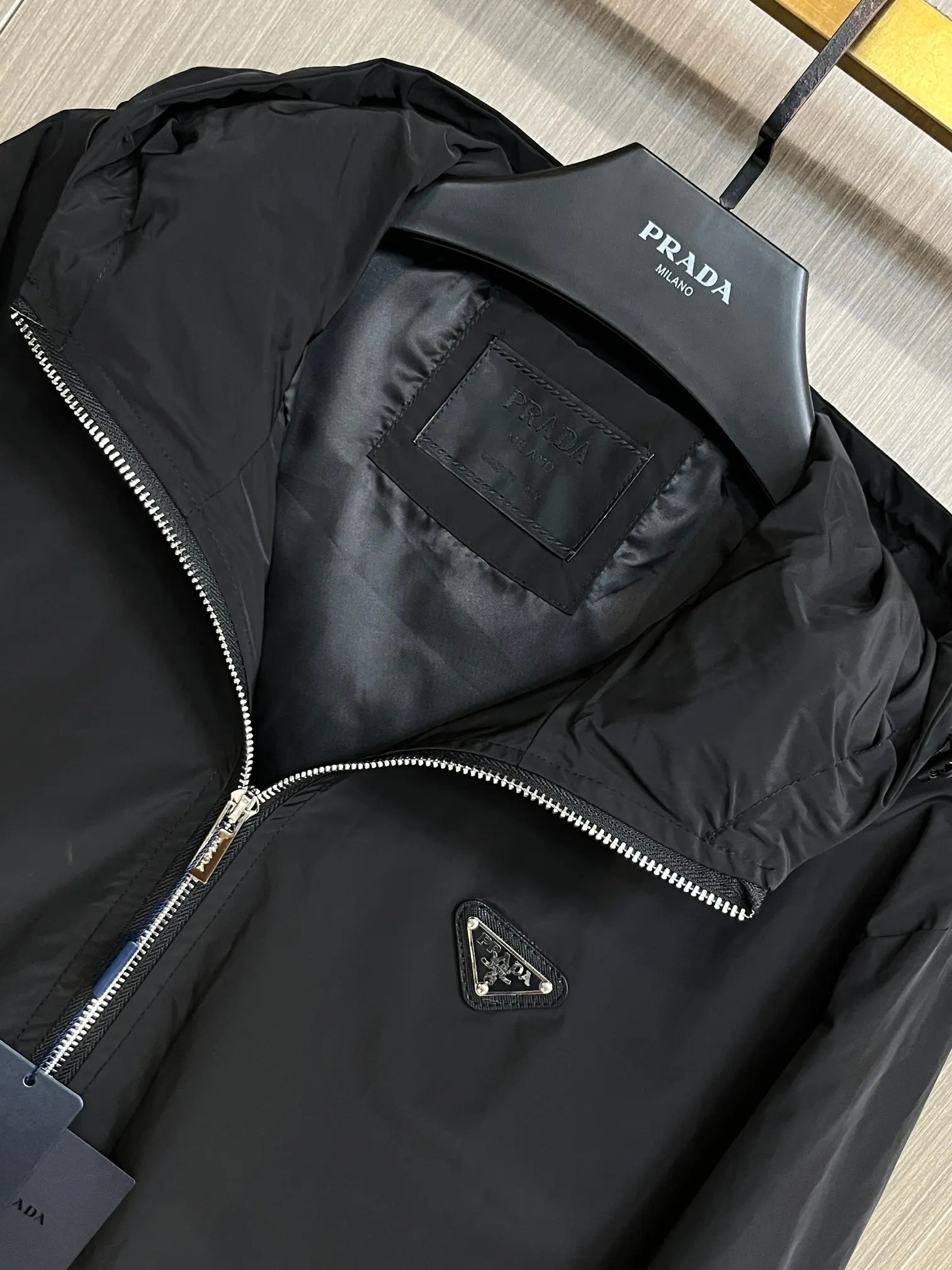 Hooded Technical Fabric Shell Jacket D38014682 — view 3