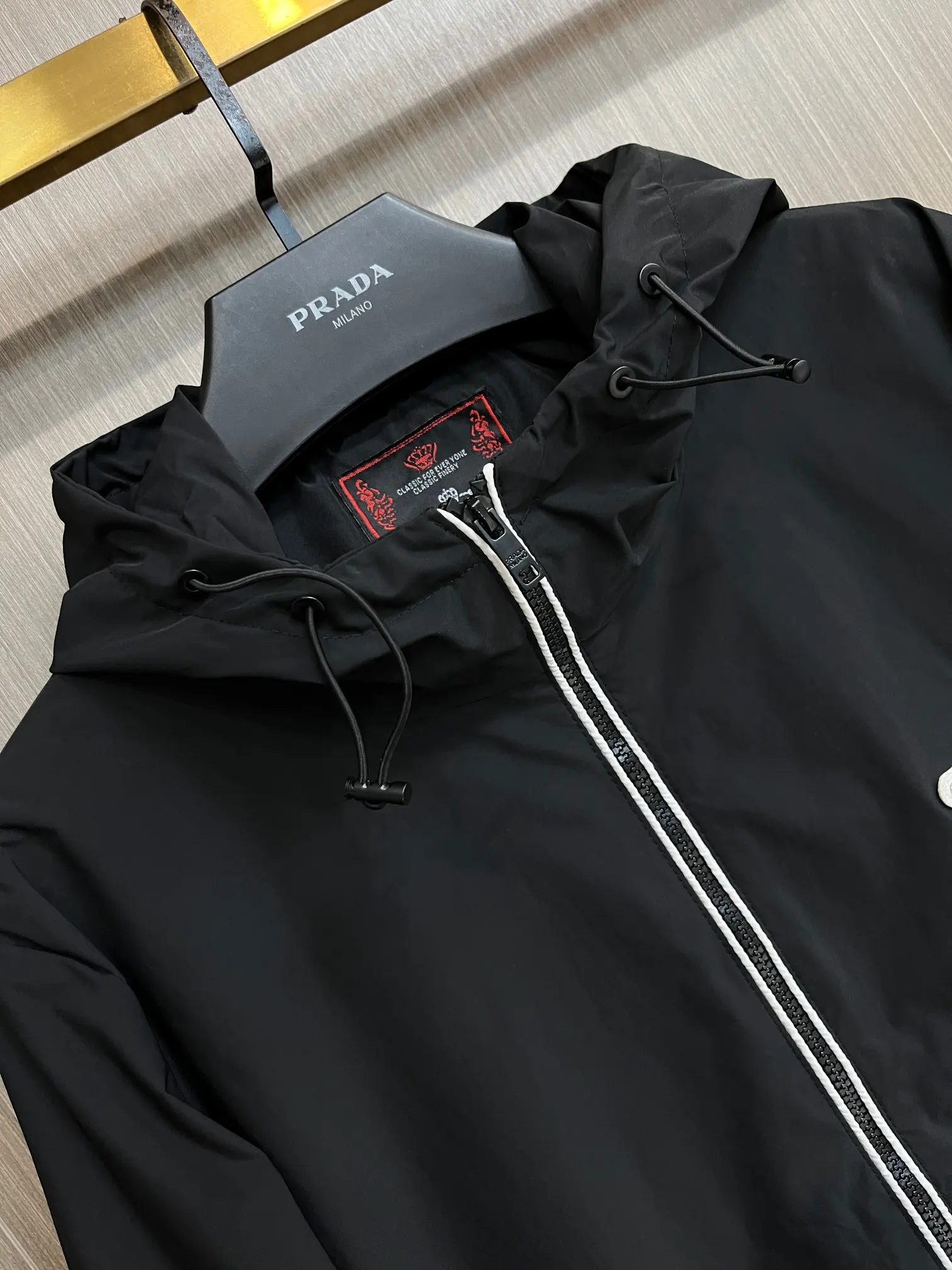 Logo-Appliqué Hooded Shell Jacket D38014675 — view 3