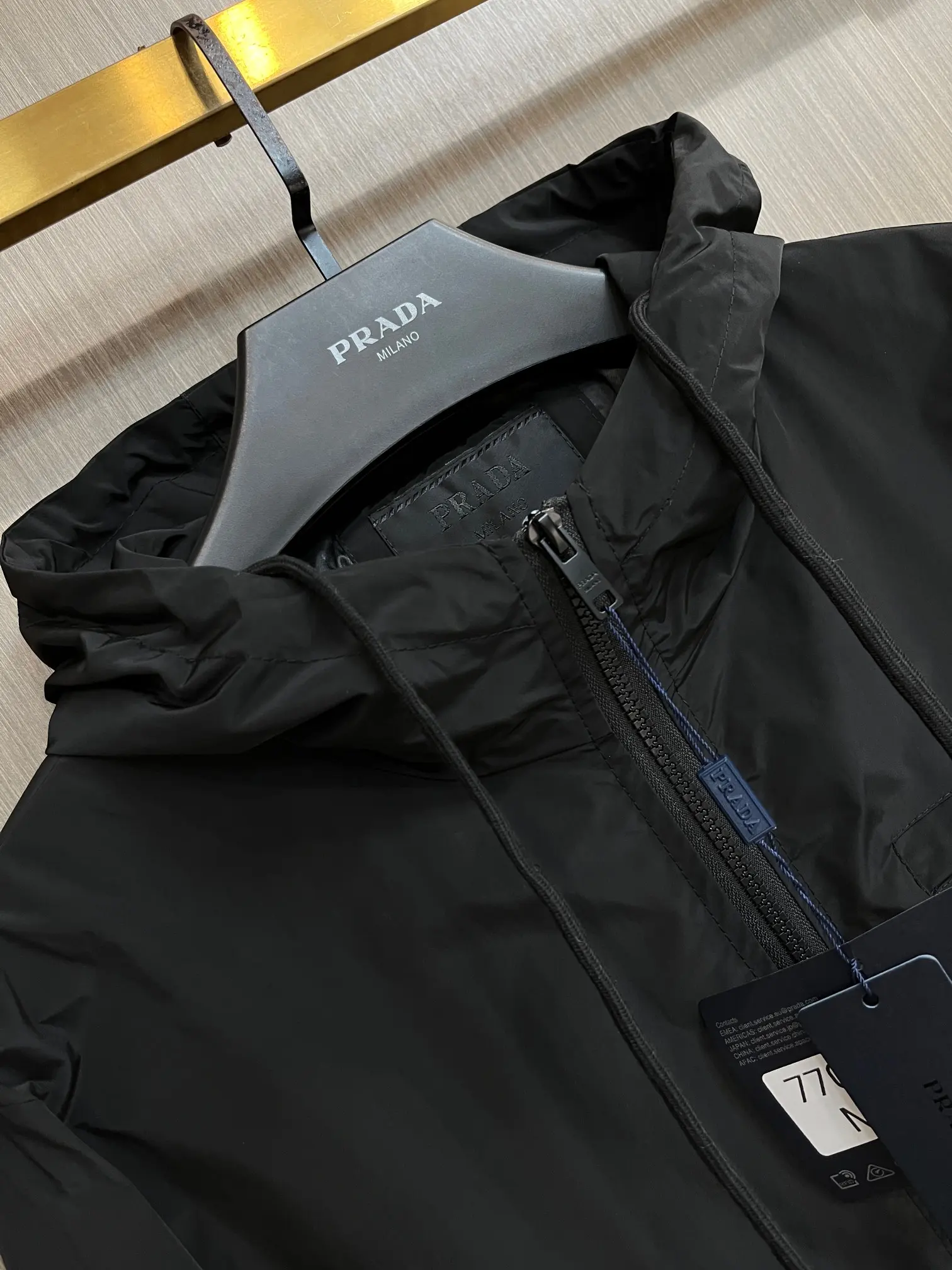 Hooded Nylon Windbreaker Jacket D38014802 — view 3