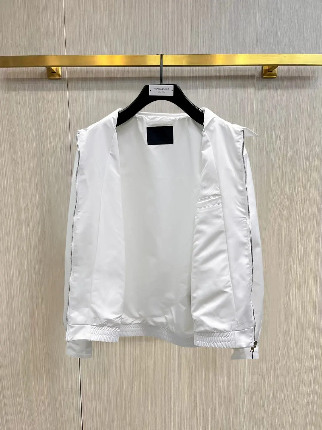 Logo-Appliquéd Zip-Up Harrington Jacket D38014767 — view 3