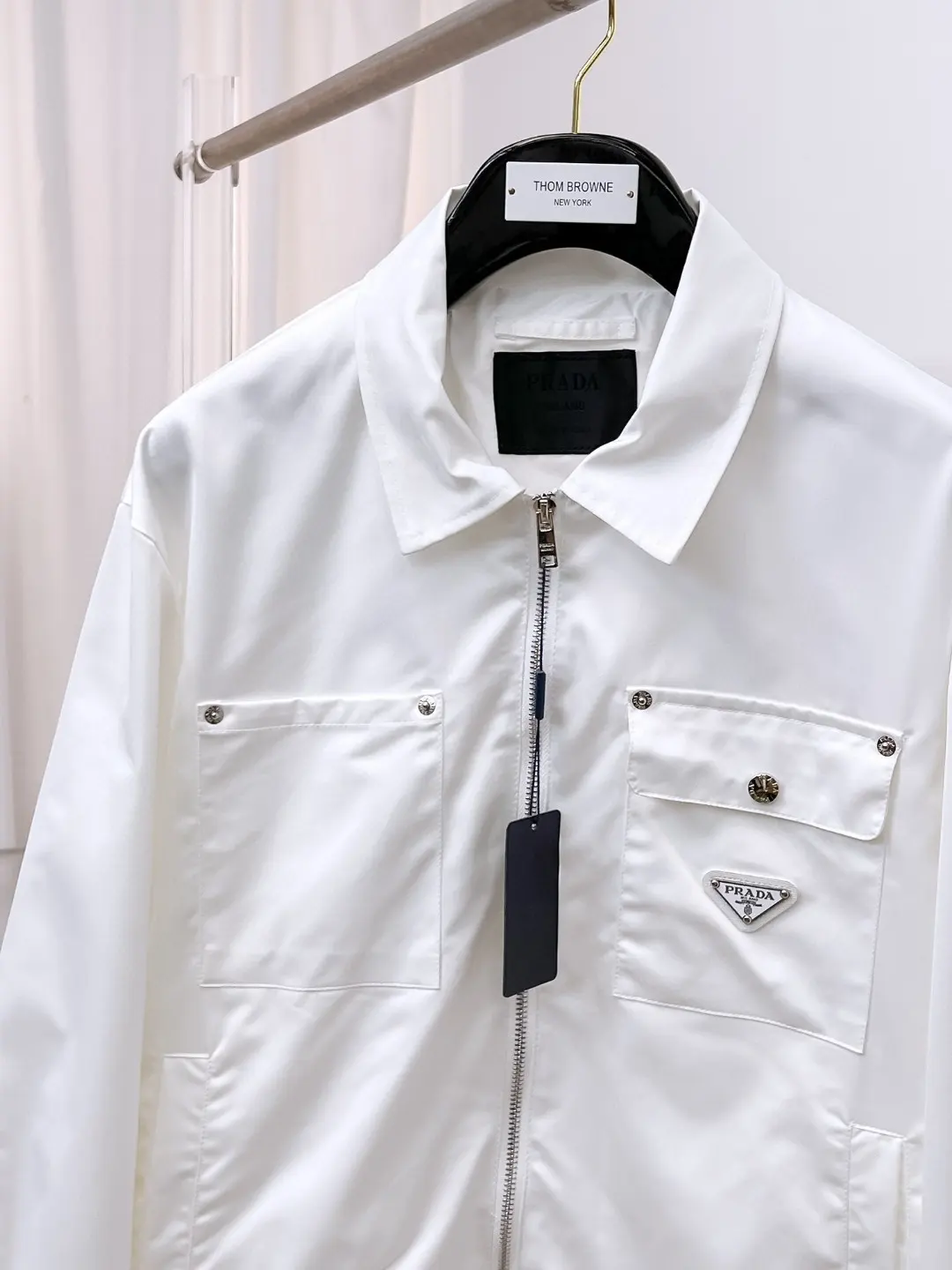 Logo-Appliquéd Zip-Up Harrington Jacket D38014767 — view 4