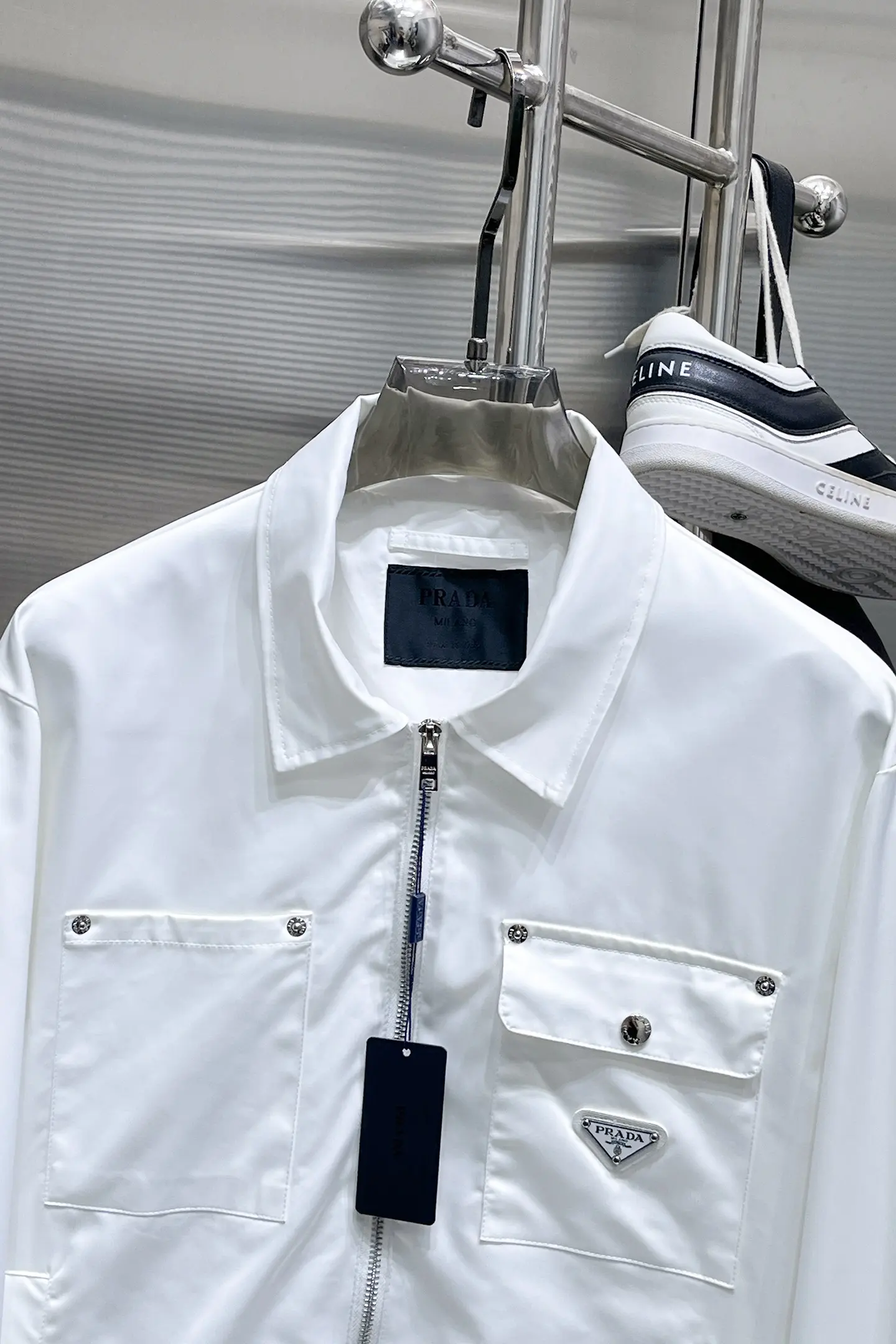 Logo-Appliquéd Zip-Up Blouson Jacket D38014863 — view 4