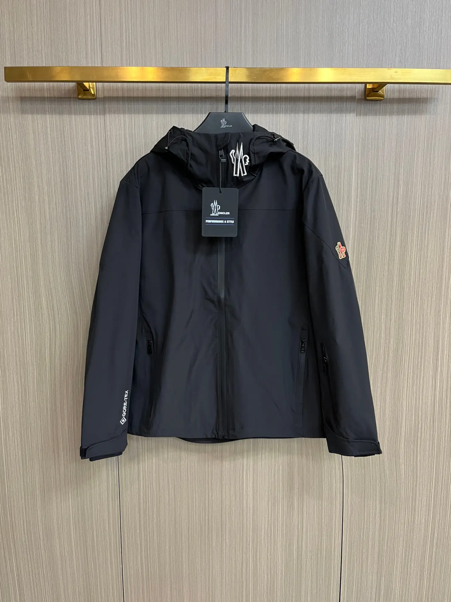 Hooded Shell Jacket with Logo Detail D38014810