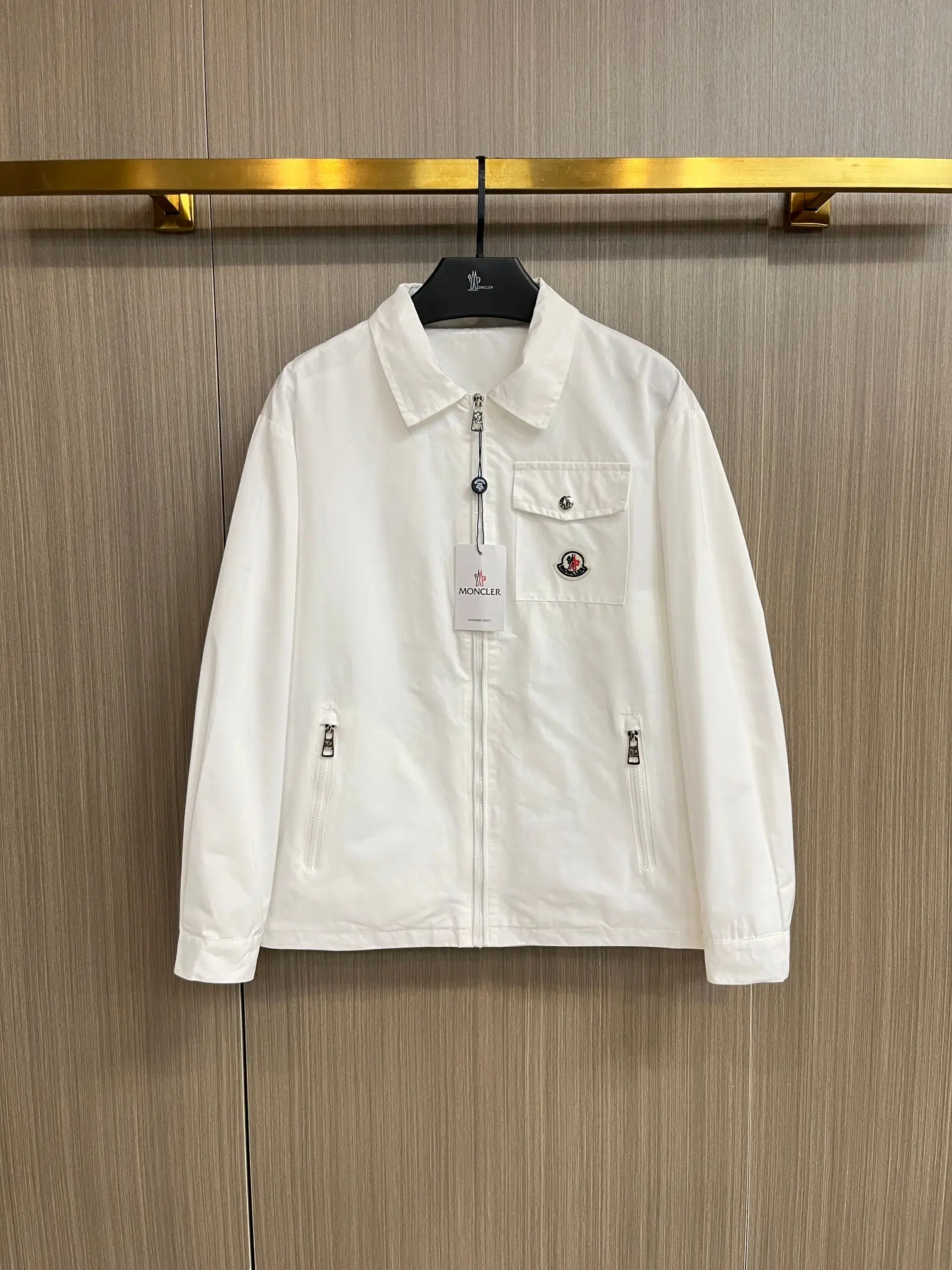Moncler Logo-Appliqué Zip-Up Harrington Jacket D38014708
