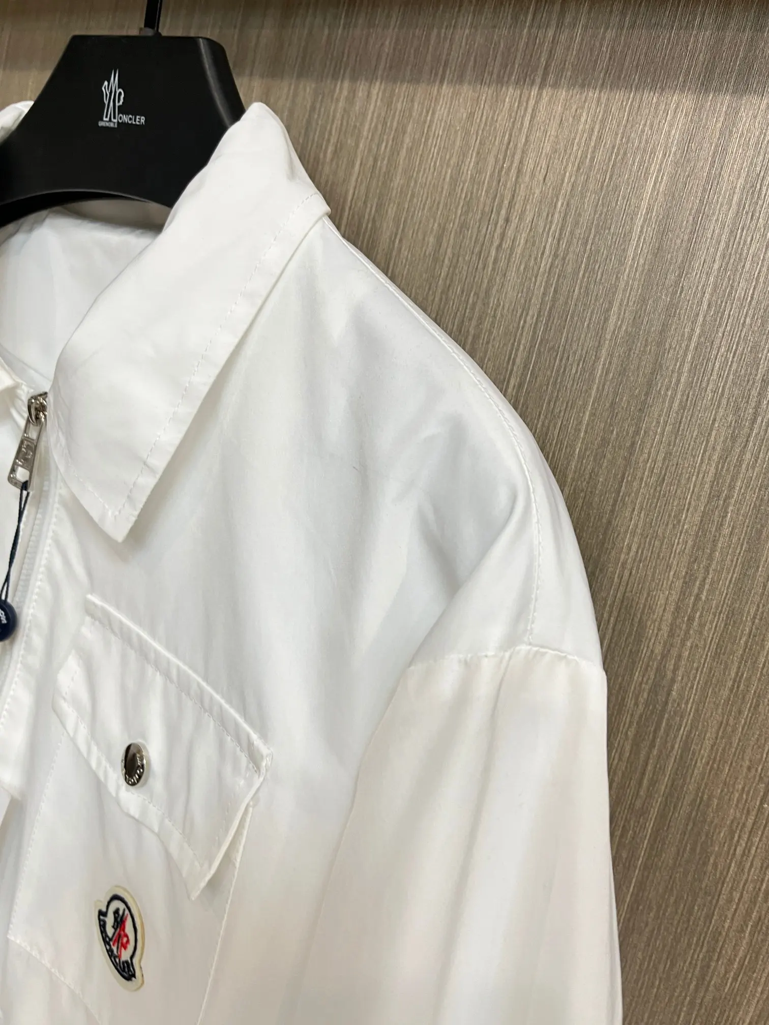 Moncler Logo-Appliqué Zip-Up Harrington Jacket D38014708 — view 5
