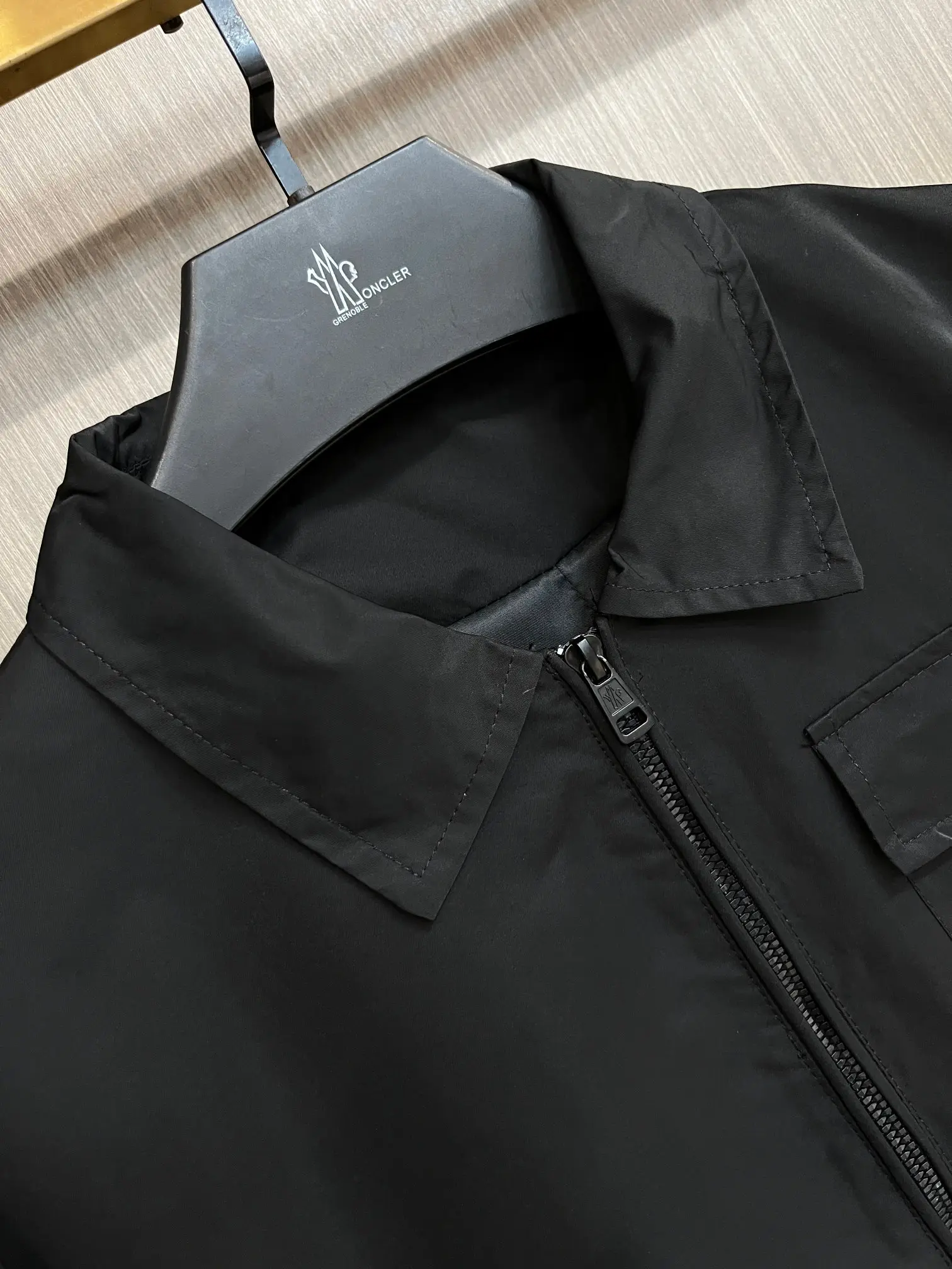 Logo-Appliqué Zip-Up Harrington Jacket D38014702 — view 3