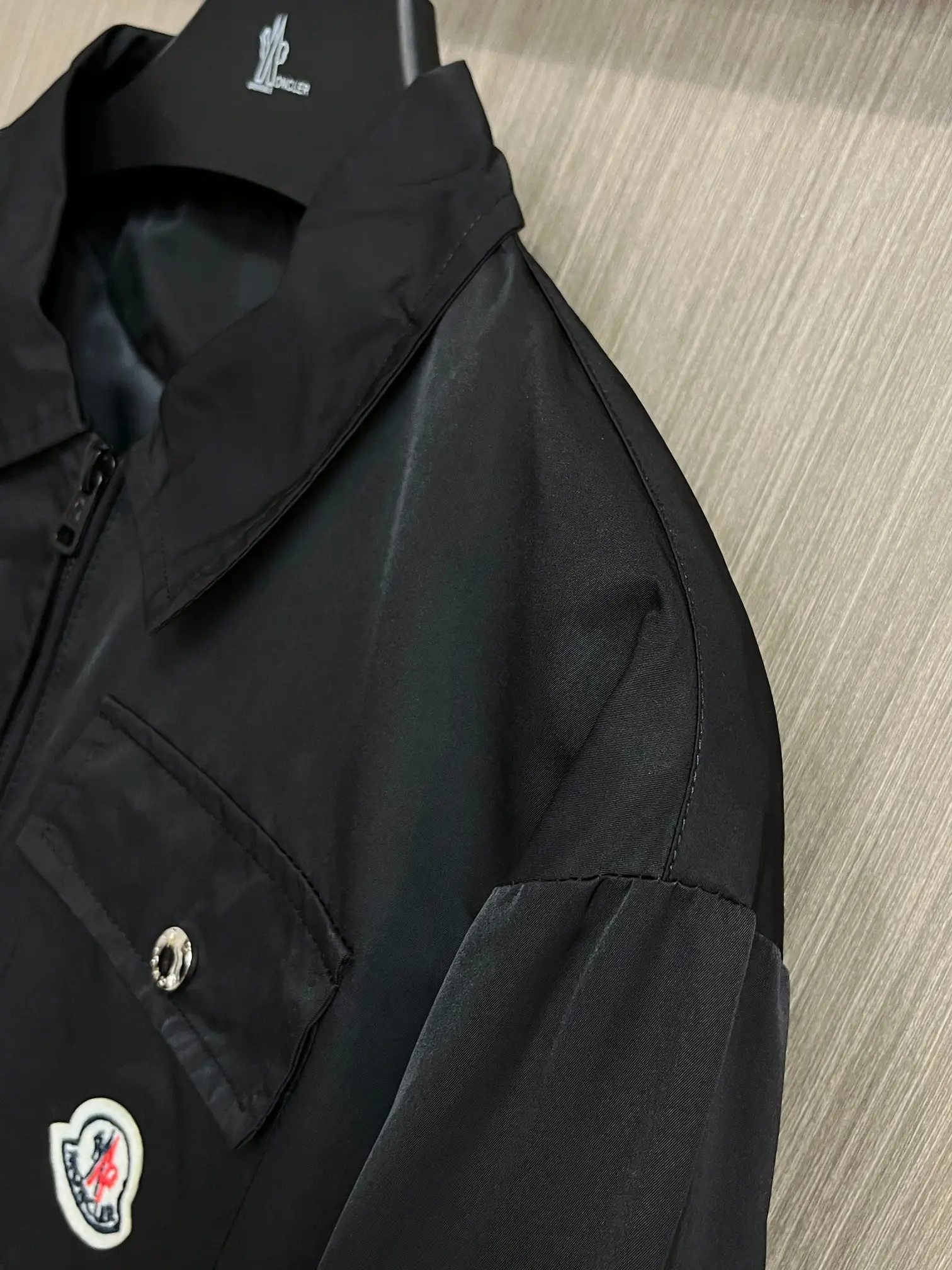 Logo-Appliqué Zip-Up Harrington Jacket D38014702 — view 4
