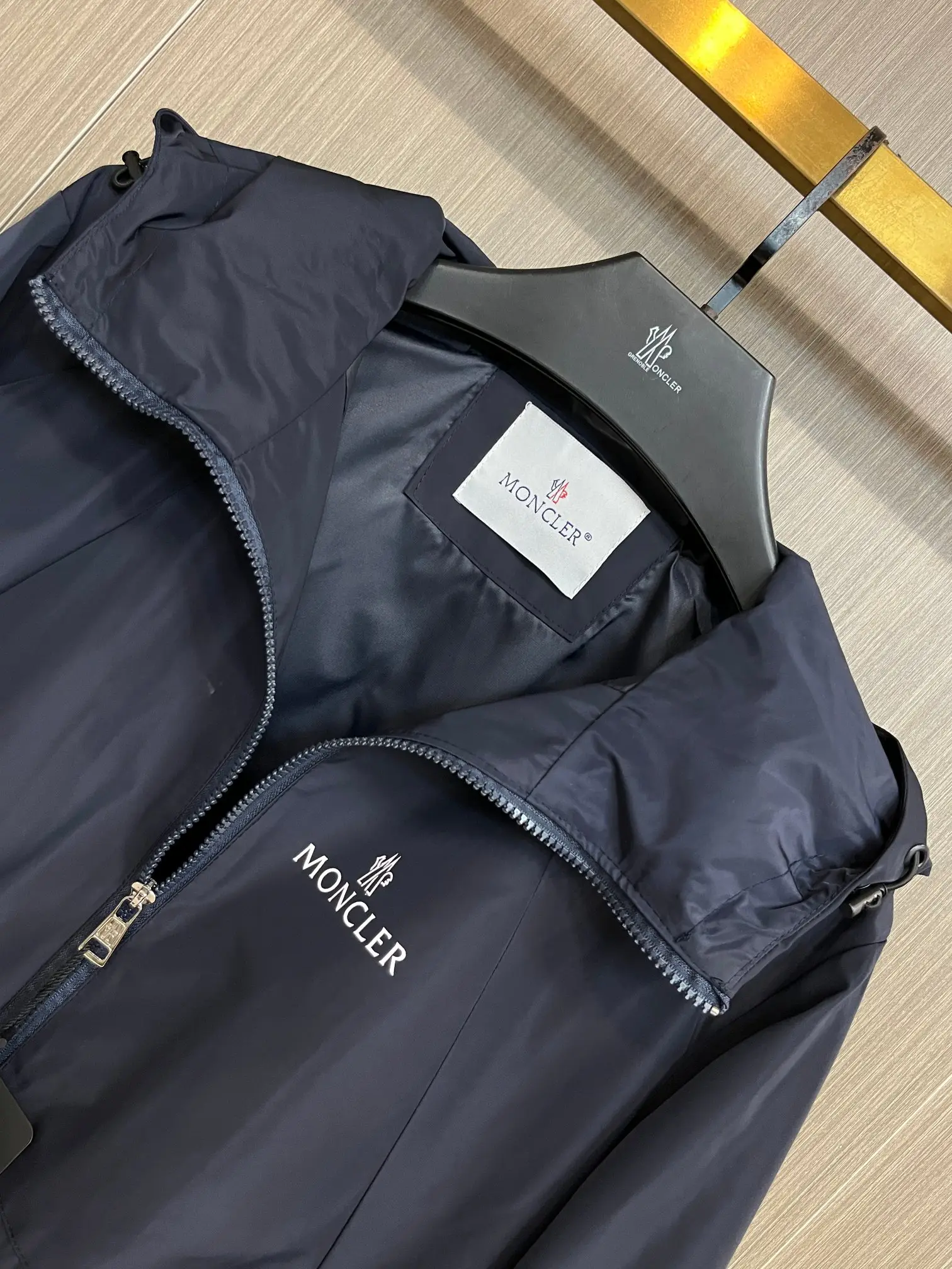 Moncler Hooded Shell Windbreaker Jacket D38014679 — view 4