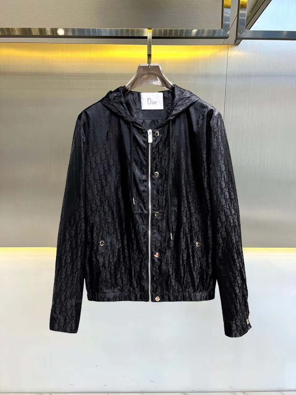 Oblique Jacquard Hooded Windbreaker Jacket D38015121