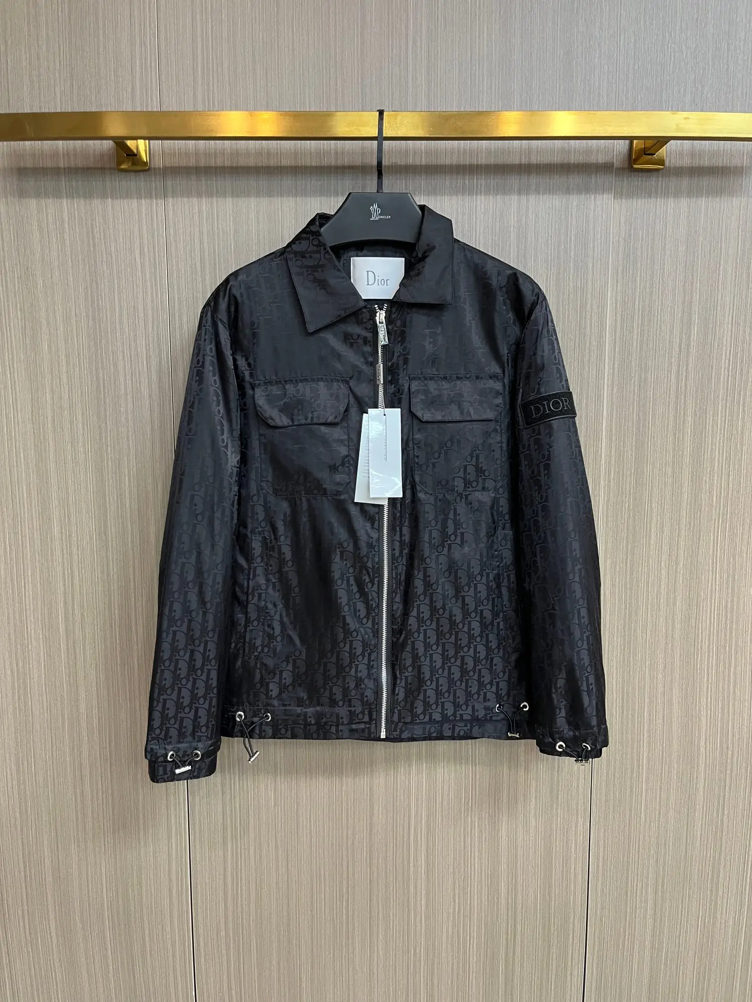 Oblique Jacquard Hooded Zip-Up Jacket D38014799
