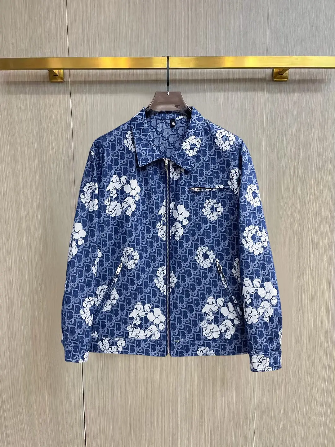 Oblique Monogram and Floral Print Harrington Jacket D38014752