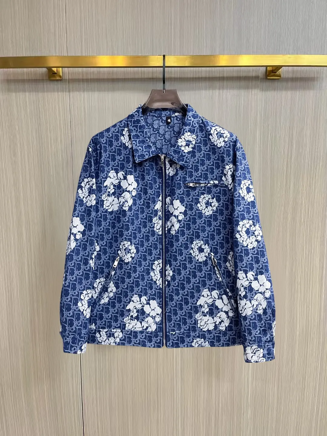 Oblique Monogram and Floral Print Harrington Jacket D38014752