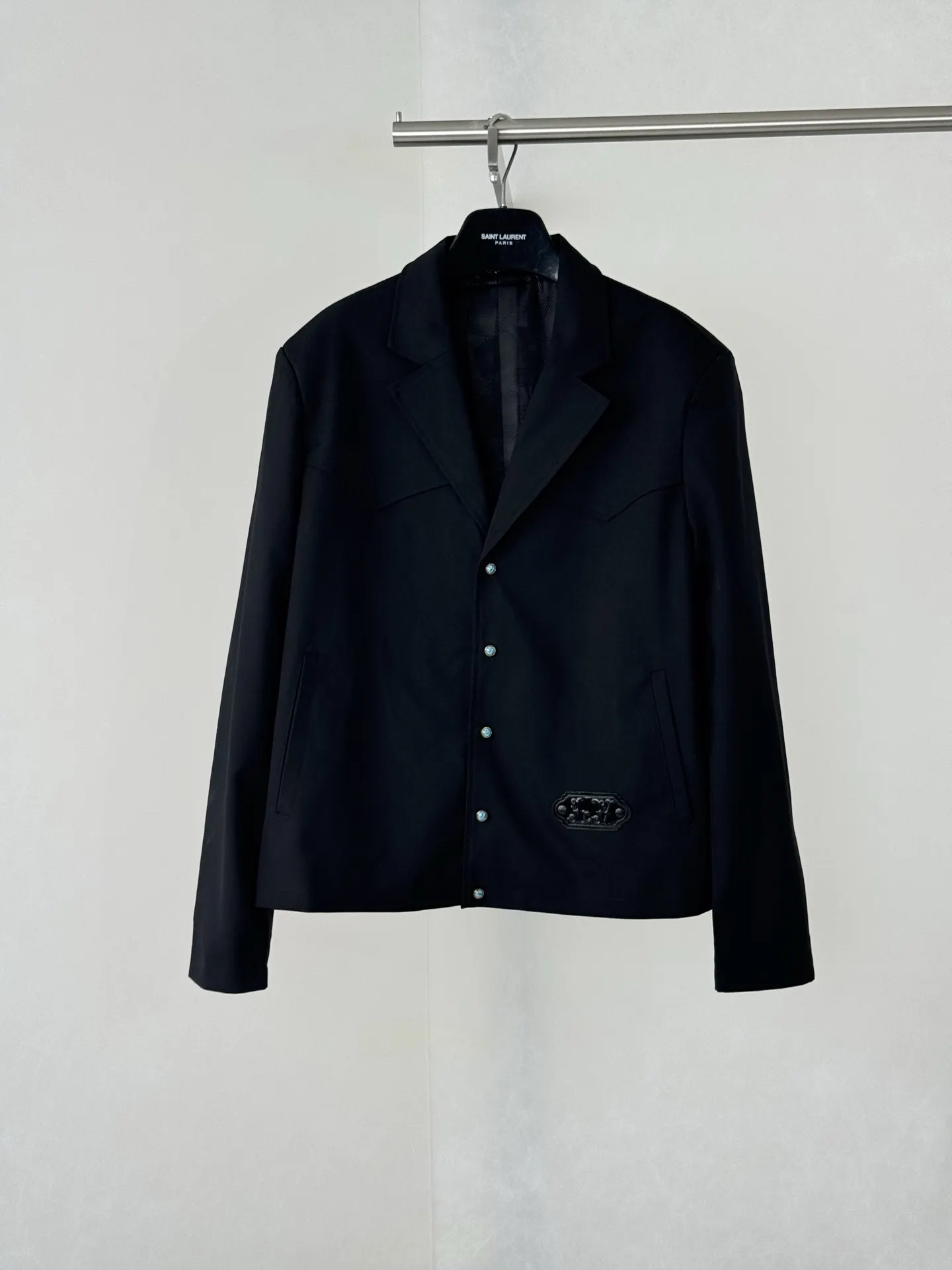Western-Style Turquoise Button Twill Jacket D38018738
