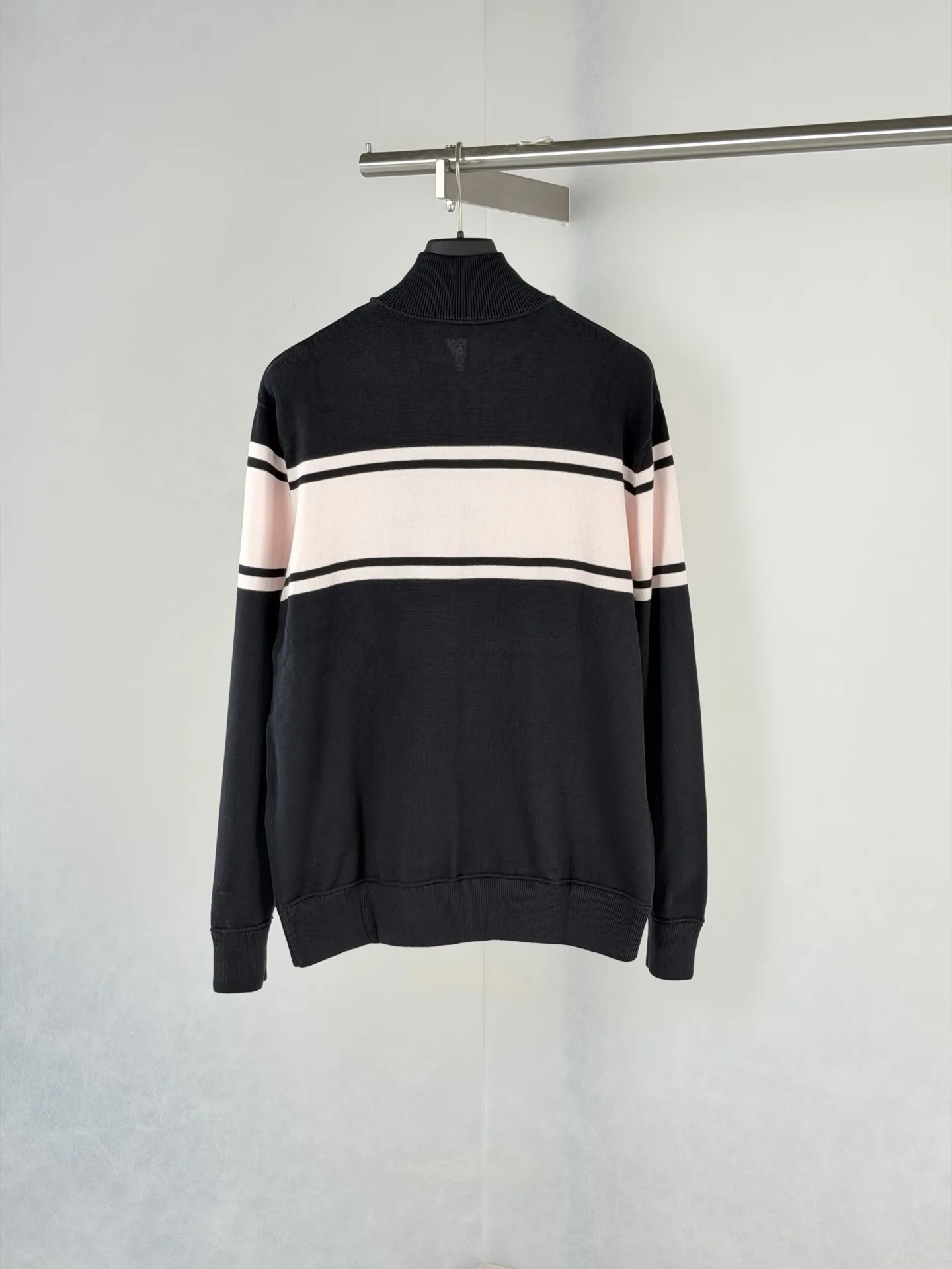 Striped Knit Zip-Up Track Jacket D38022035 — view 2