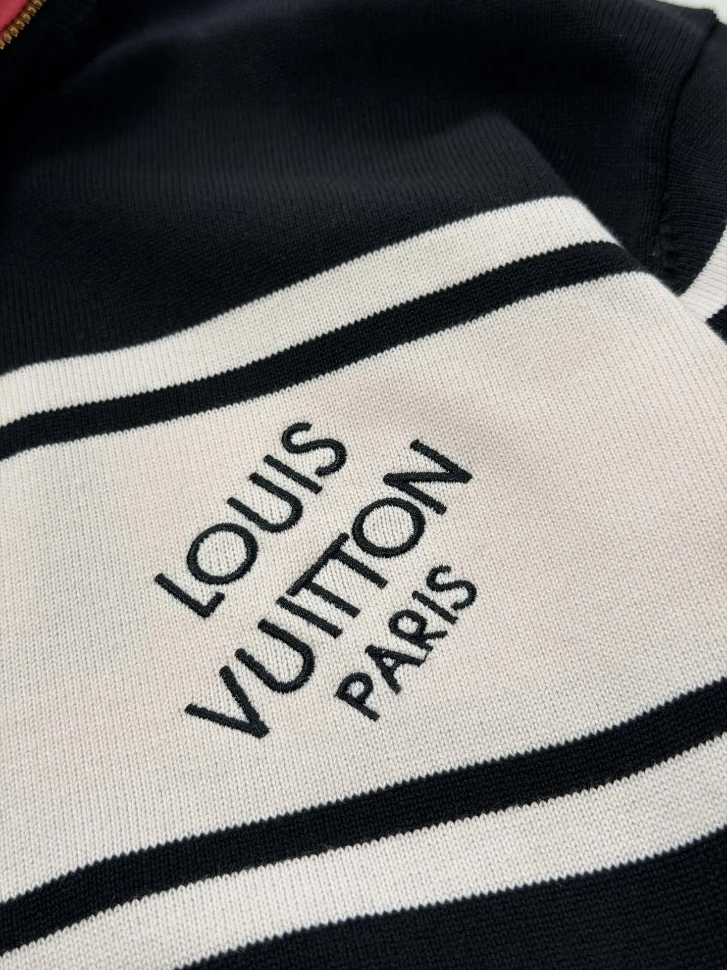 Striped Knit Zip-Up Track Jacket D38022035 — view 6
