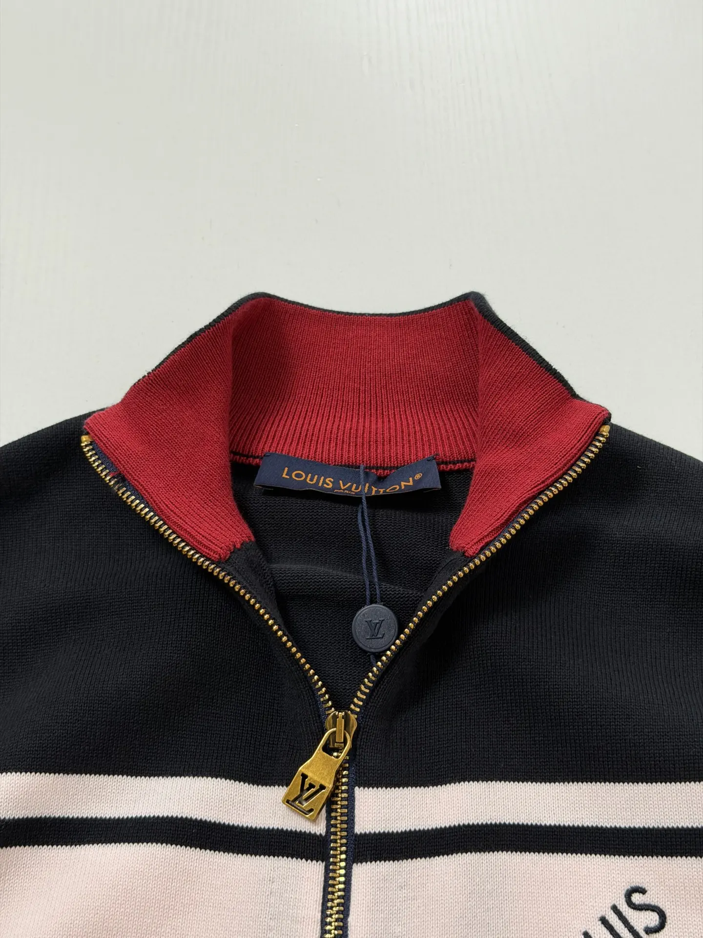 Striped Knit Zip-Up Track Jacket D38022035 — view 7