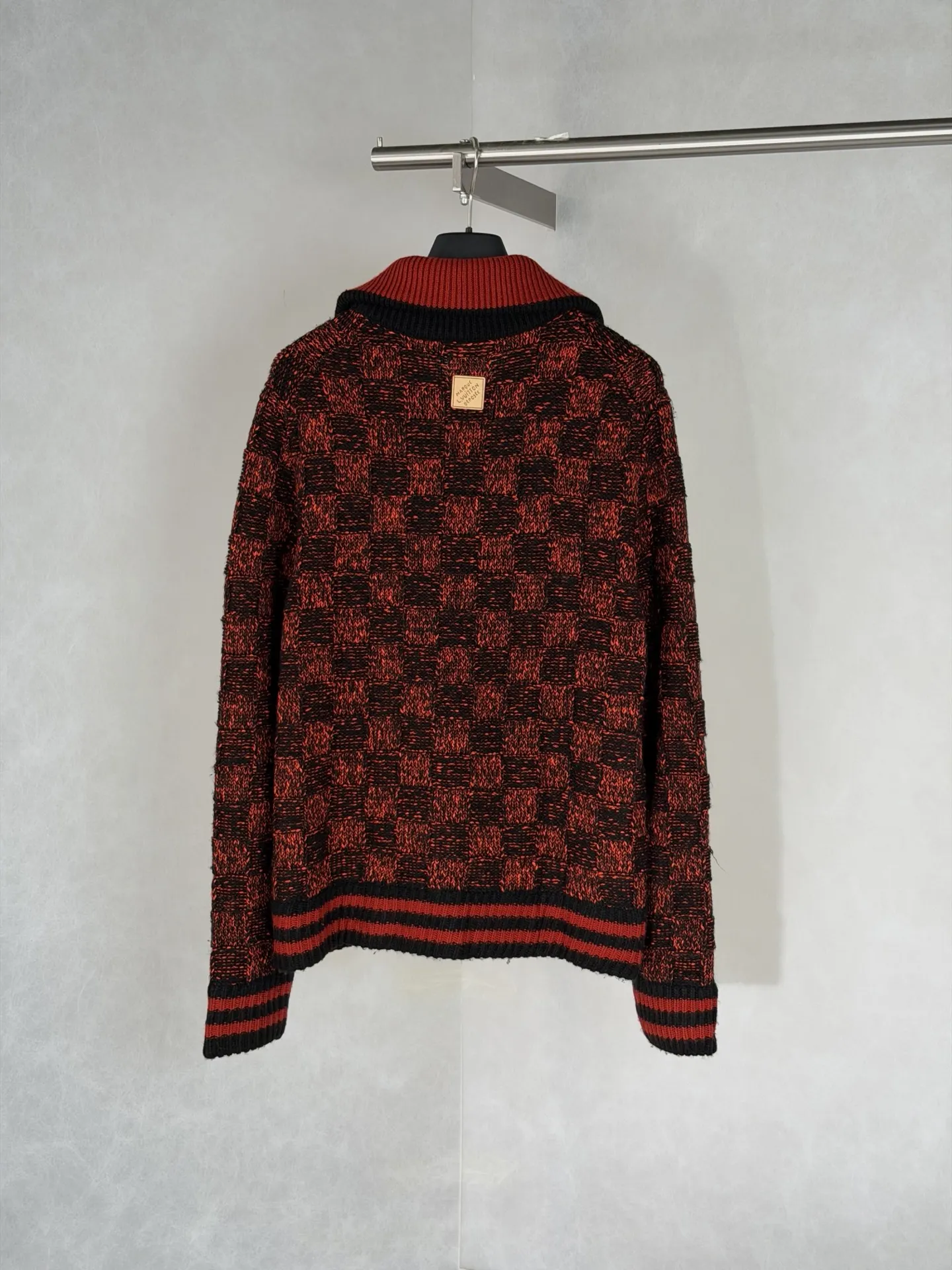 Damier Half-Zip Checkered Knit Sweater D38021970 — view 2