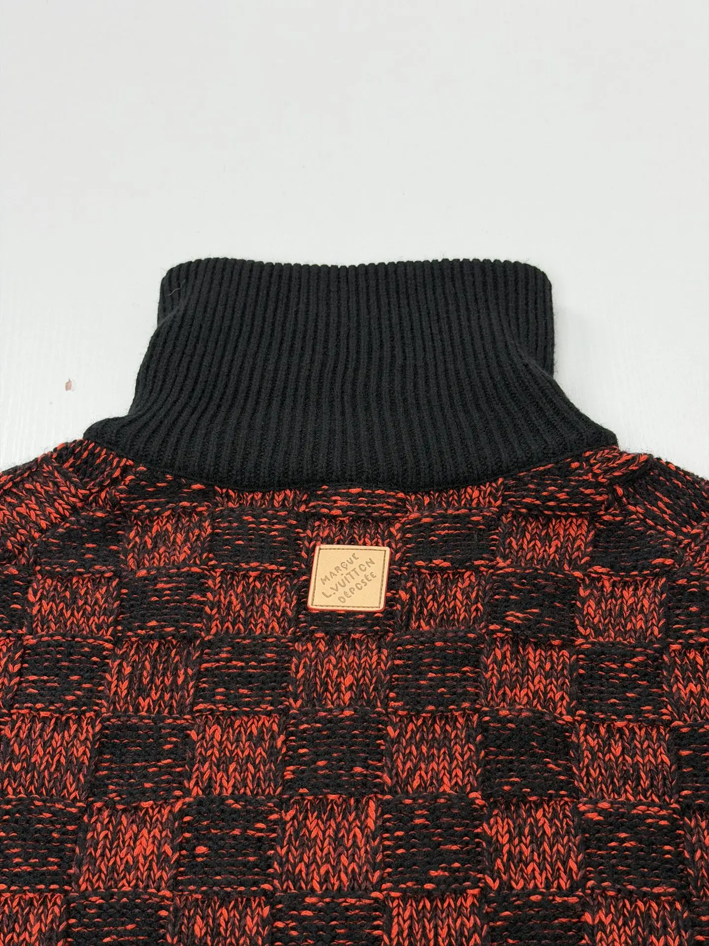 Damier Half-Zip Checkered Knit Sweater D38021970 — view 6