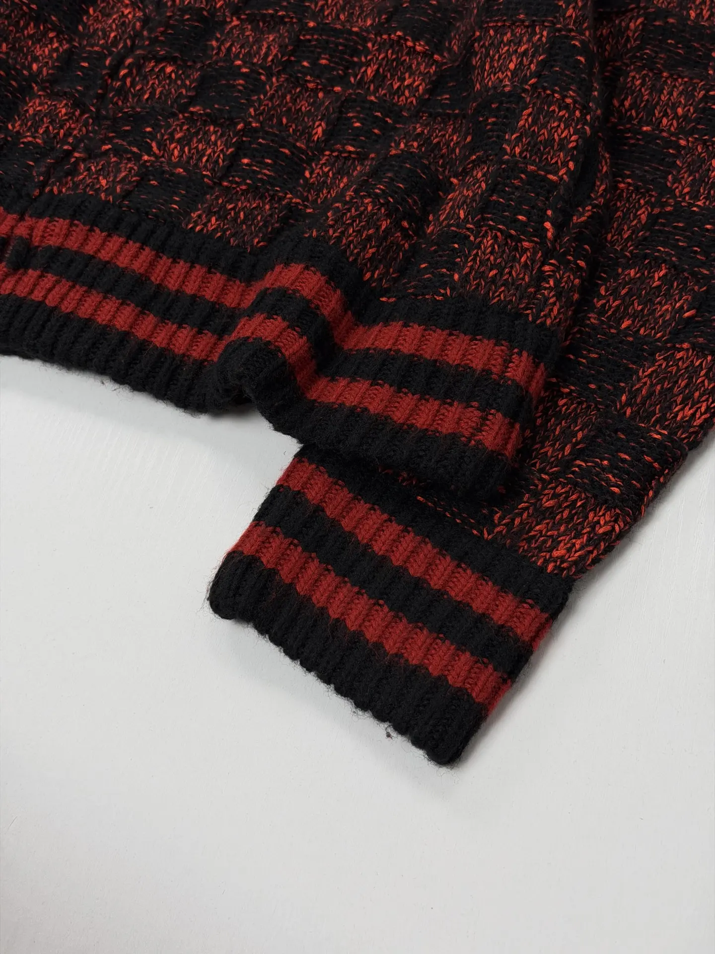 Damier Half-Zip Checkered Knit Sweater D38021970 — view 8