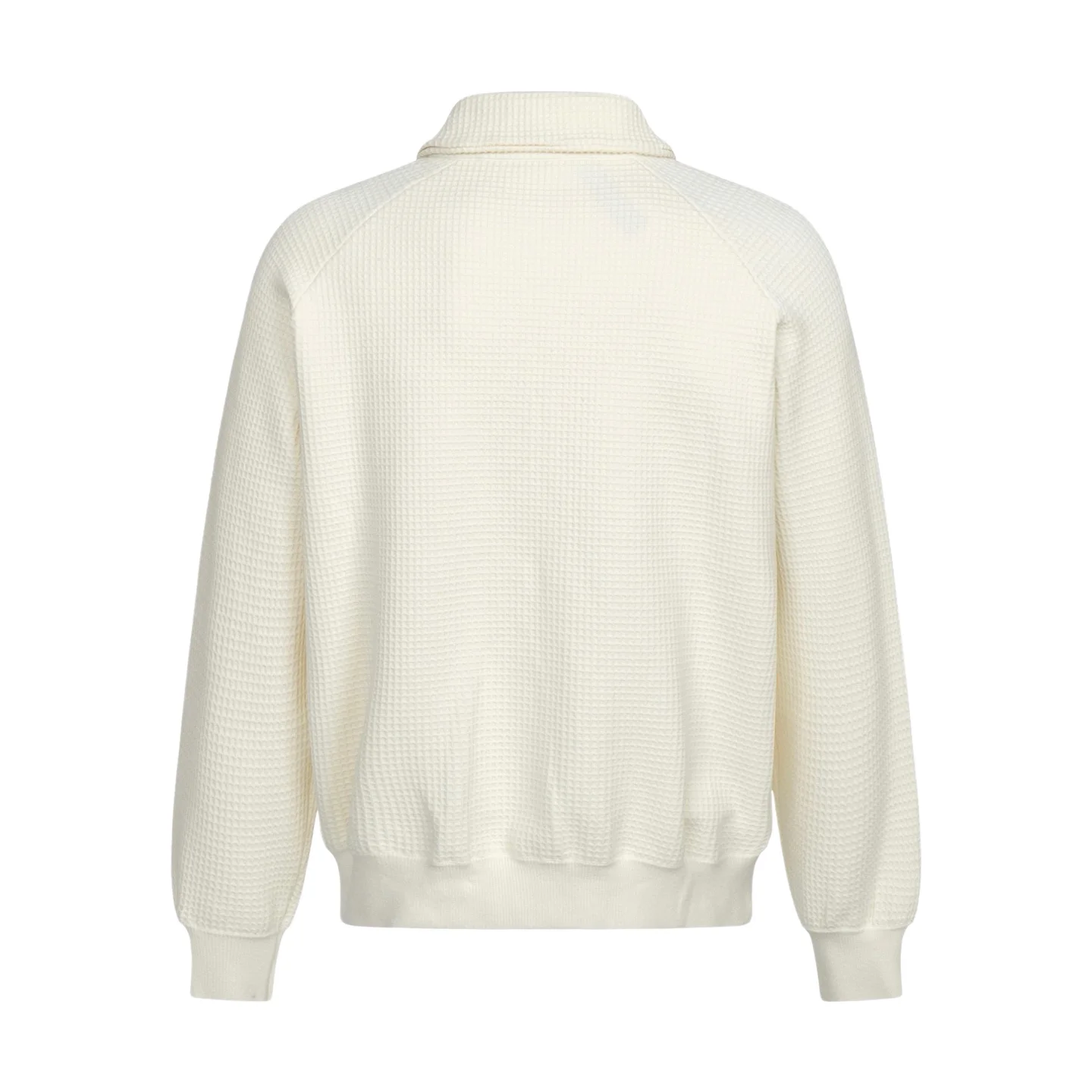 Waffle-Knit Zip-Up Jacket with Leather Logo Patch D38022464 — view 2