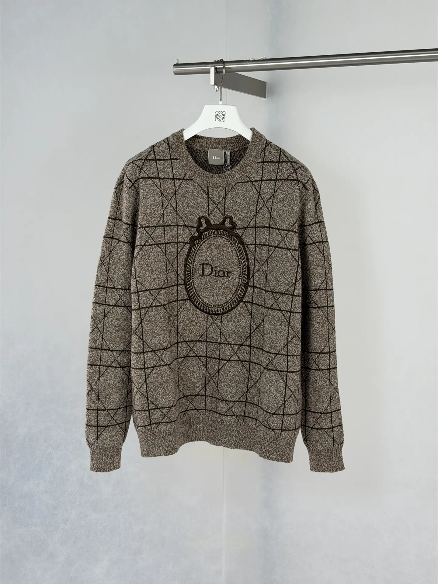 Cannage Jacquard Embroidered Crew-Neck Sweater D38022044