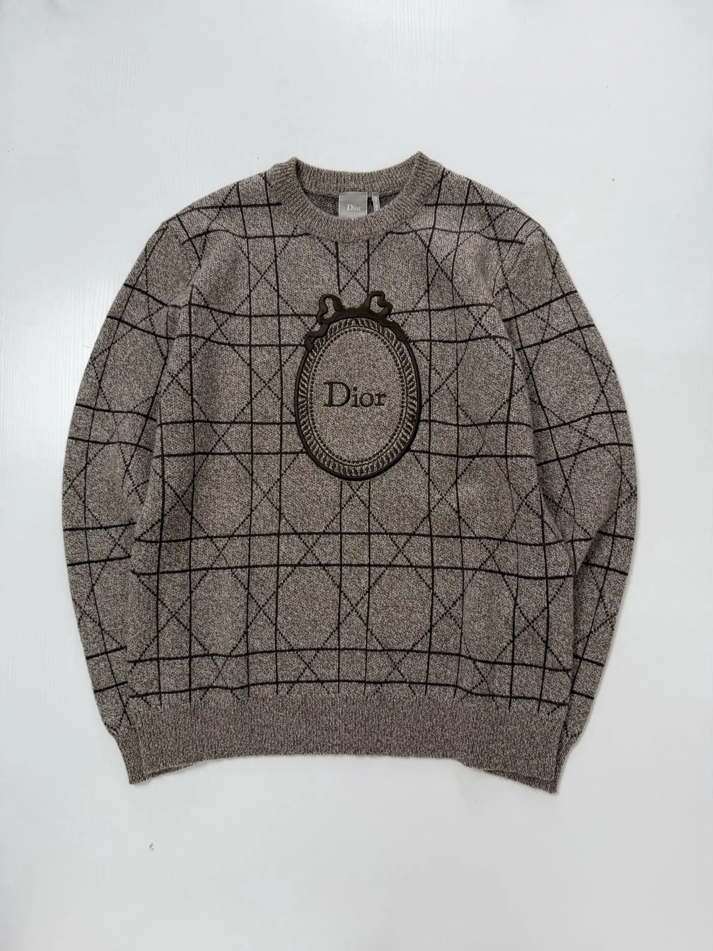 Cannage Jacquard Embroidered Crew-Neck Sweater D38022044 — view 3