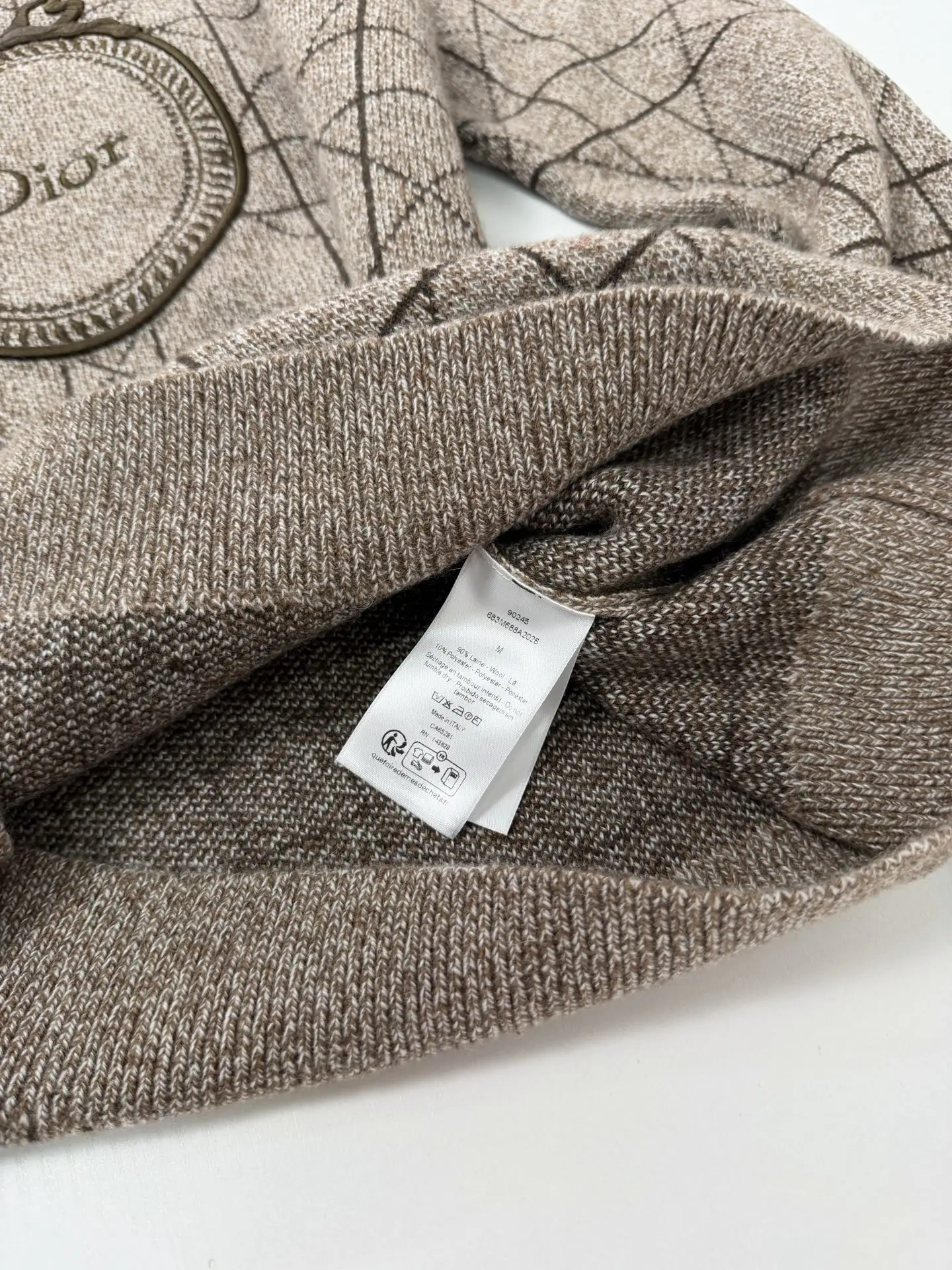 Cannage Jacquard Embroidered Crew-Neck Sweater D38022044 — view 10
