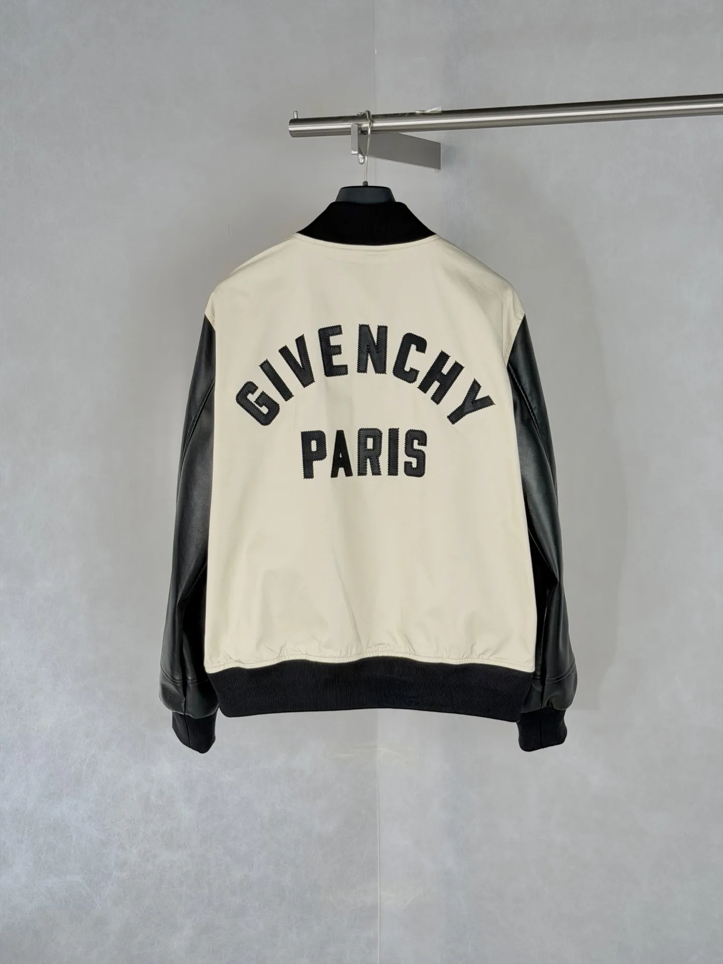 Leather-Trimmed Embroidered Bomber Jacket D38021968 — view 2