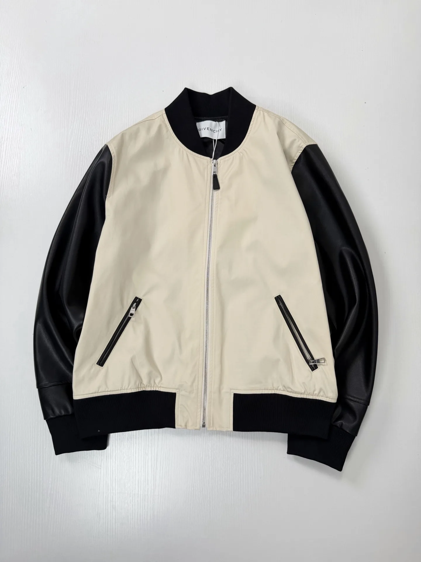 Leather-Trimmed Embroidered Bomber Jacket D38021968 — view 3