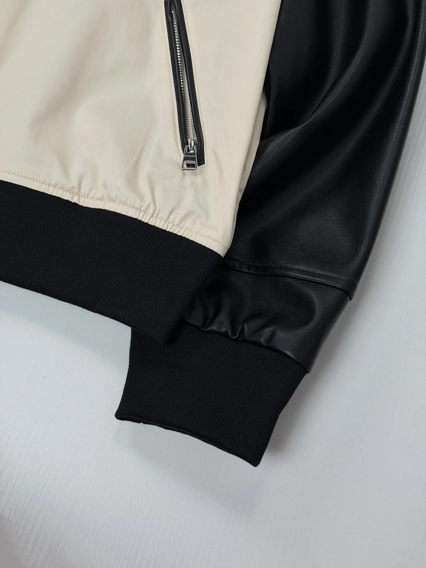 Leather-Trimmed Embroidered Bomber Jacket D38021968 — view 5